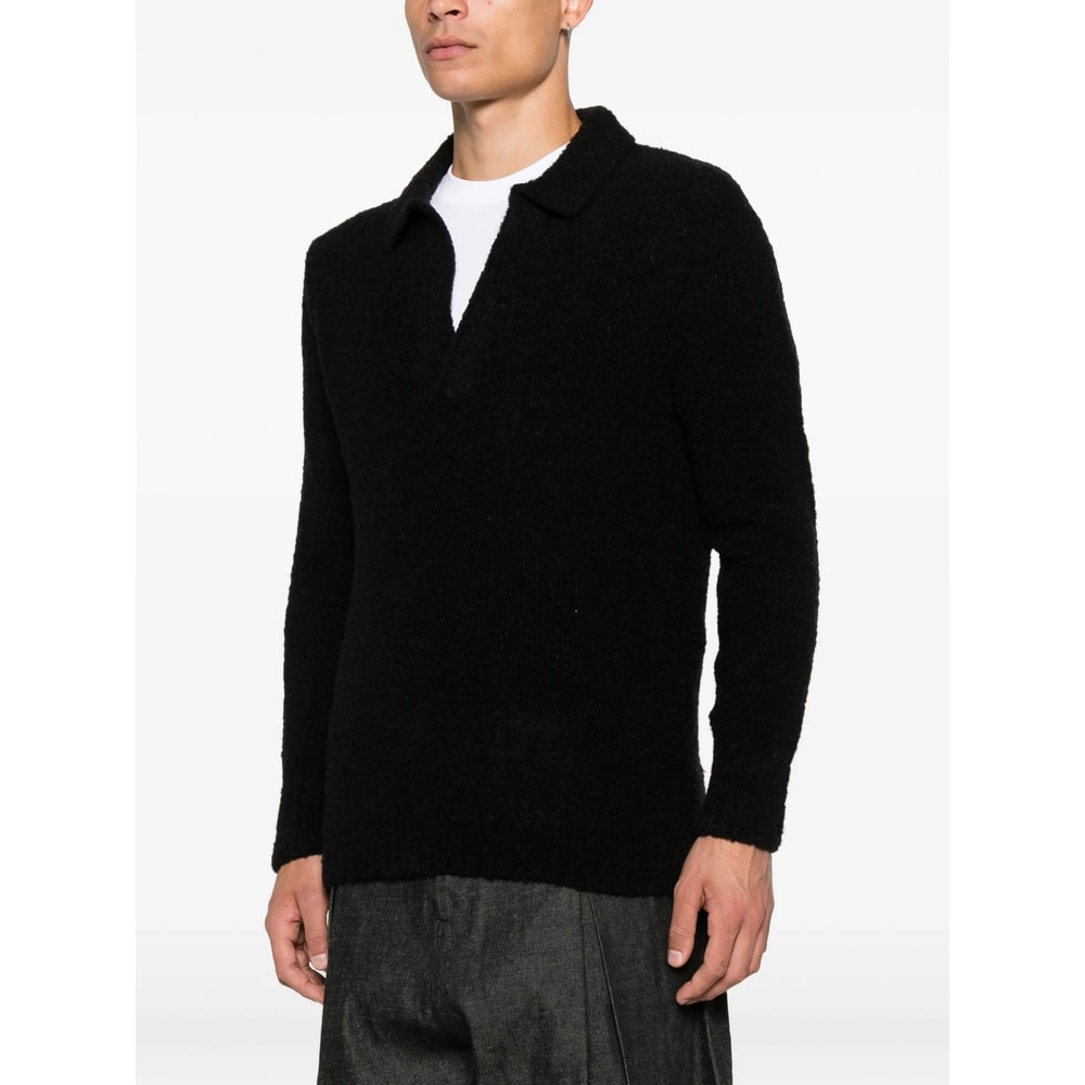 Seven Gauge Fabric Sweaters In Black