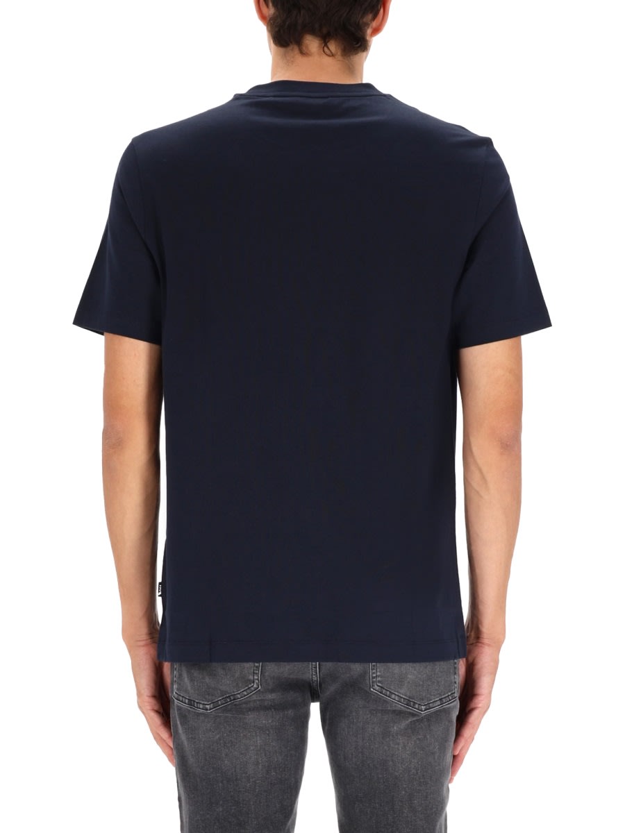 Hugo Boss Thompson Embossed Logo Graphic T-shirt In Blue