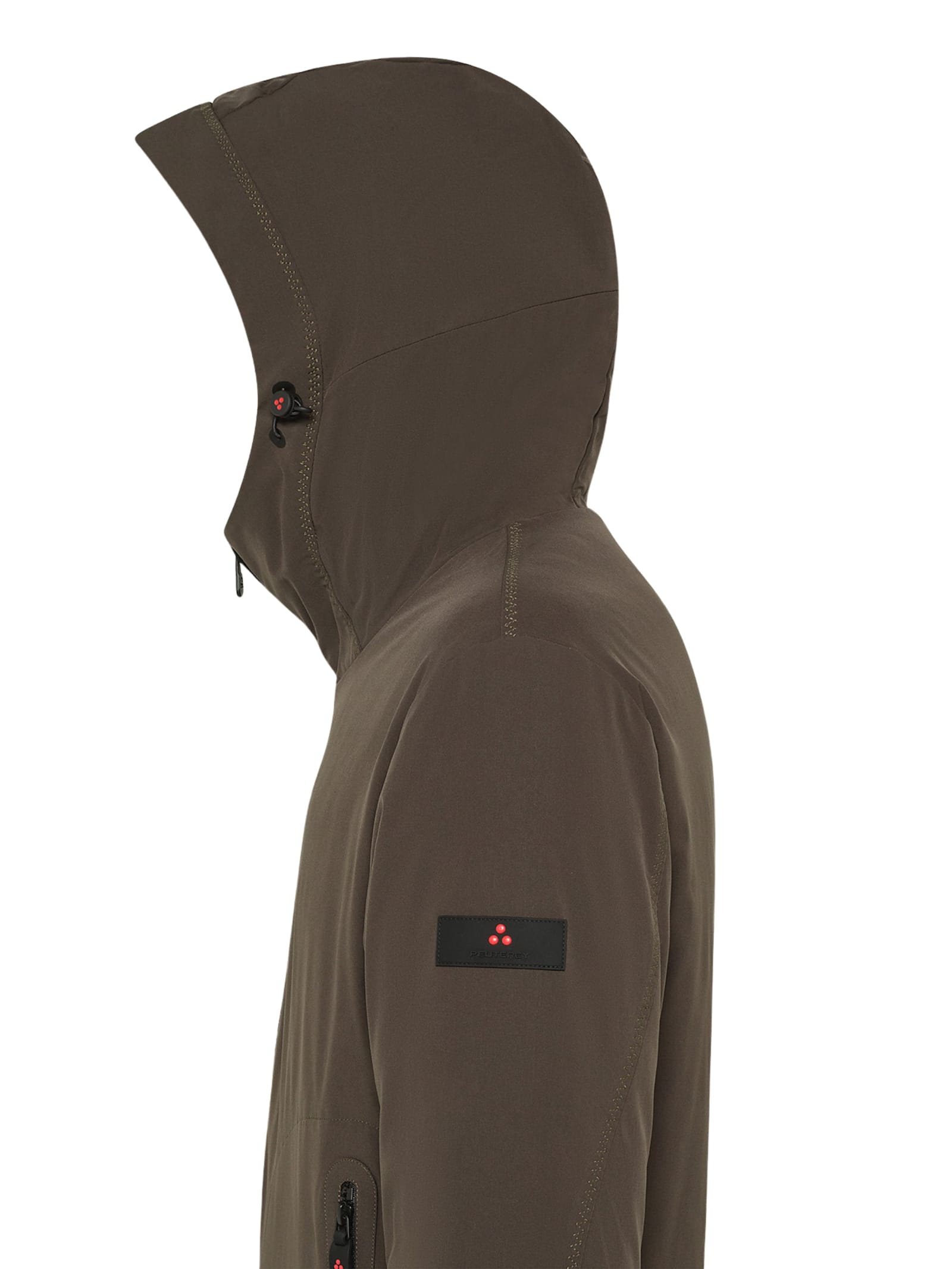 Peuterey Quilted Jacket With Hood In Brown