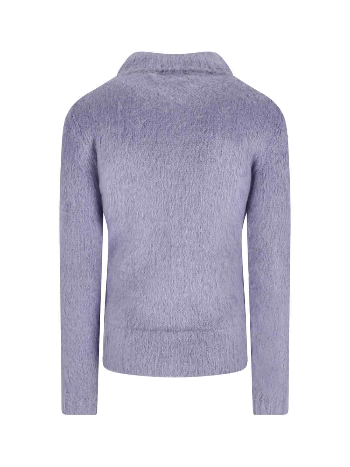 Gucci Cardigan In Brushed Mohair Wool In Purple