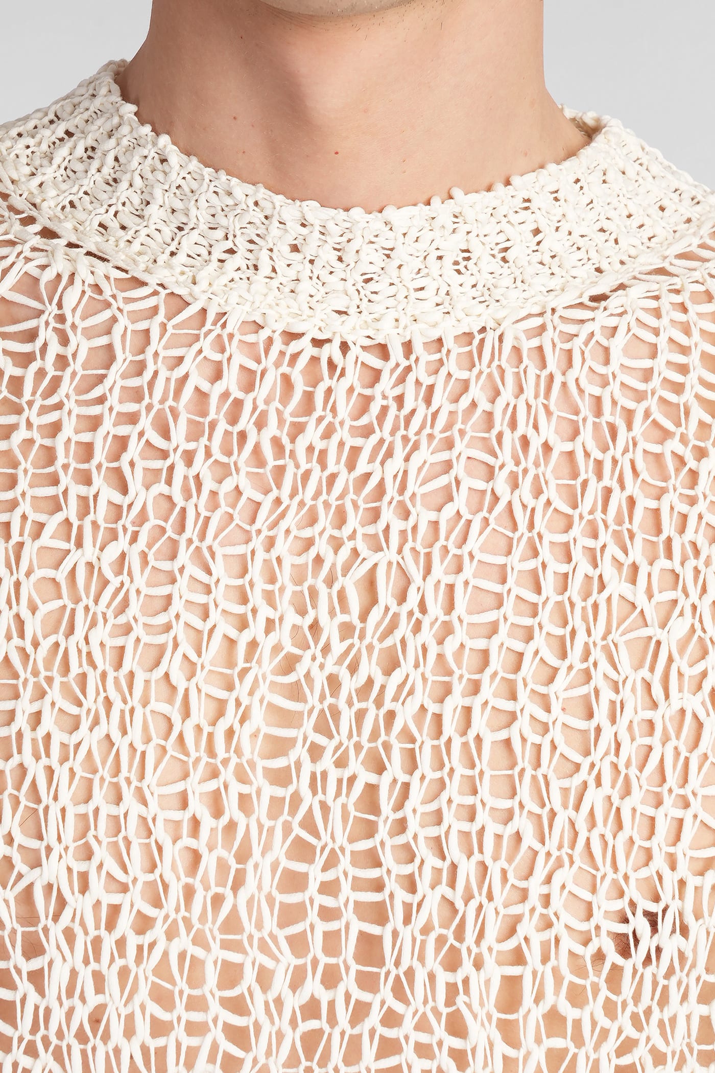 Jil Sander Cn Ls Jumper Knitwear In Beige Cotton In Beige