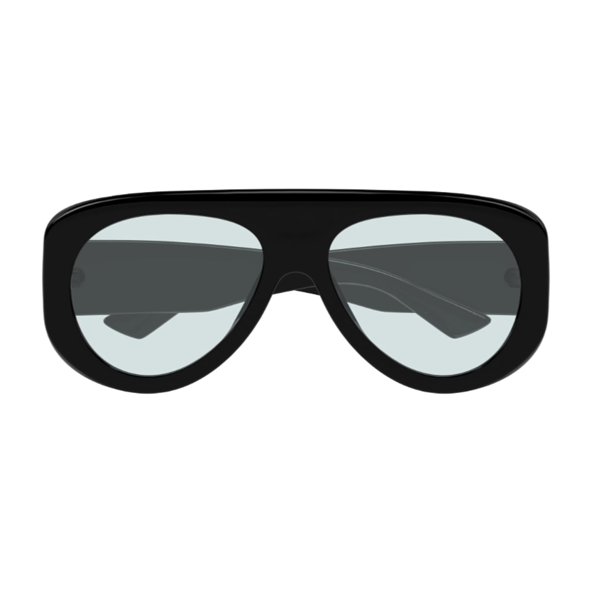 Bottega Veneta Bv1362s Linea Ribbon 004 Black Light Blue Sunglasses In Black