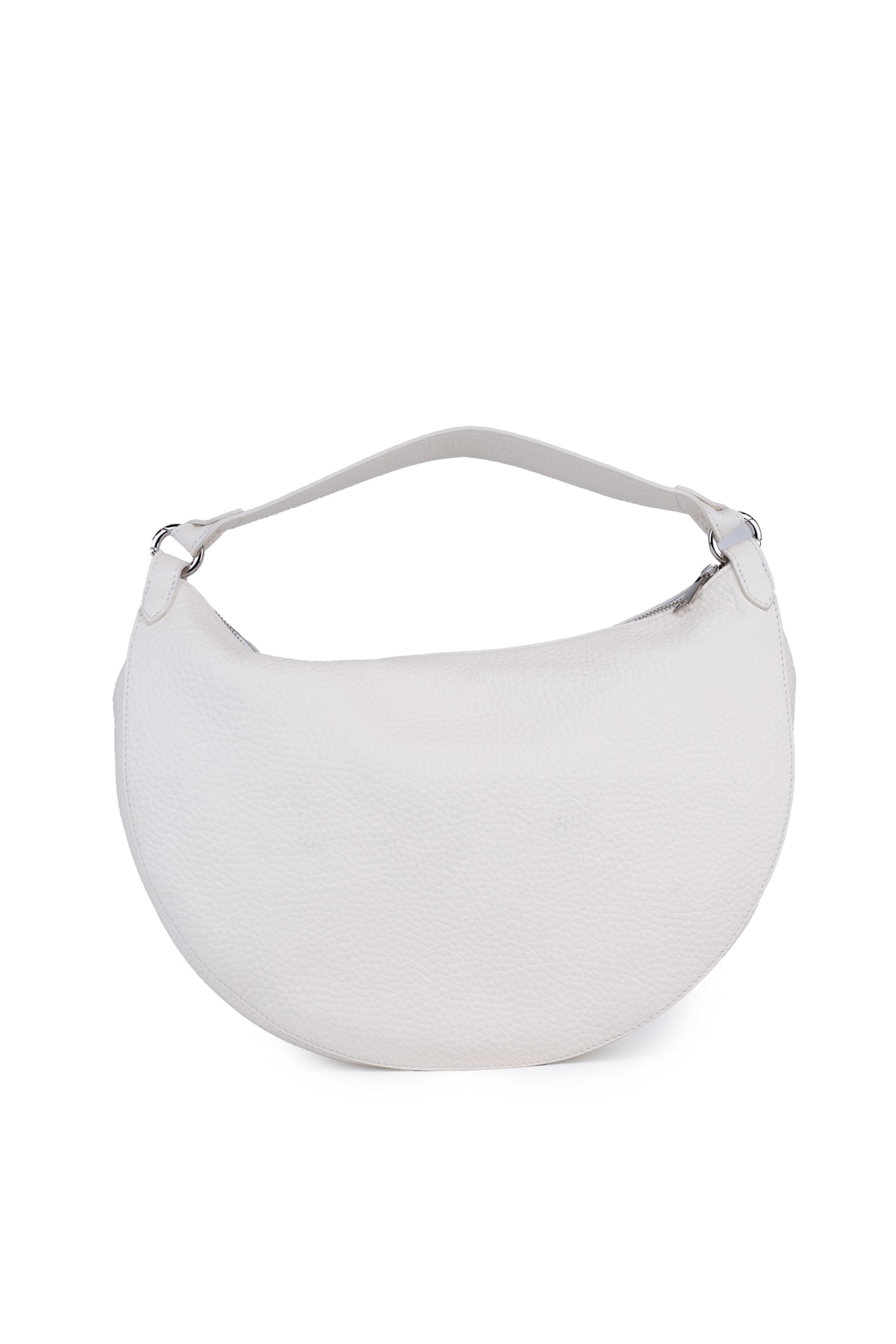 Orciani Dumpling Soft Large Leather Bag In Bianco