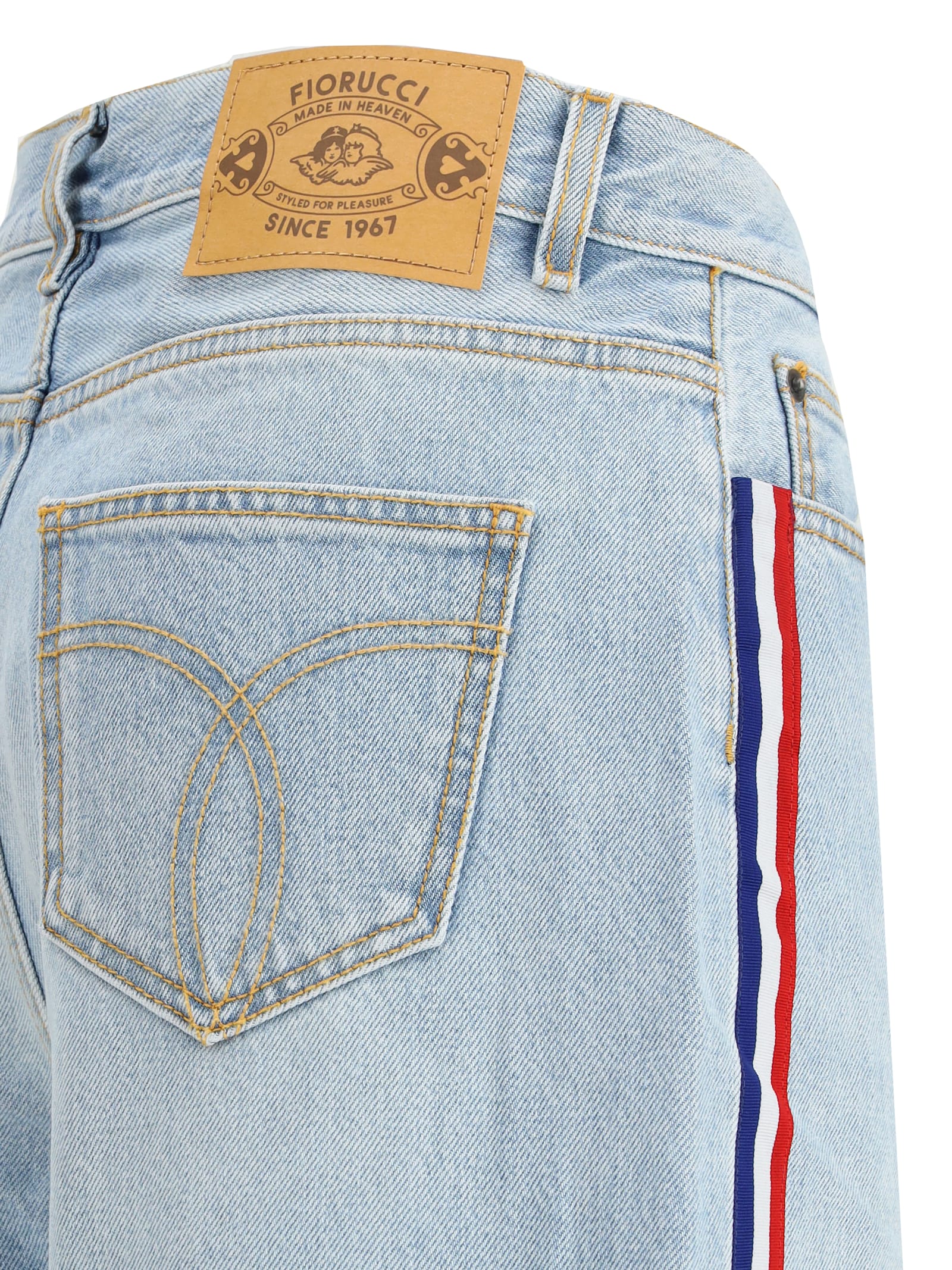 Fiorucci Tricolor Stripe Baggy Jeans In Multi