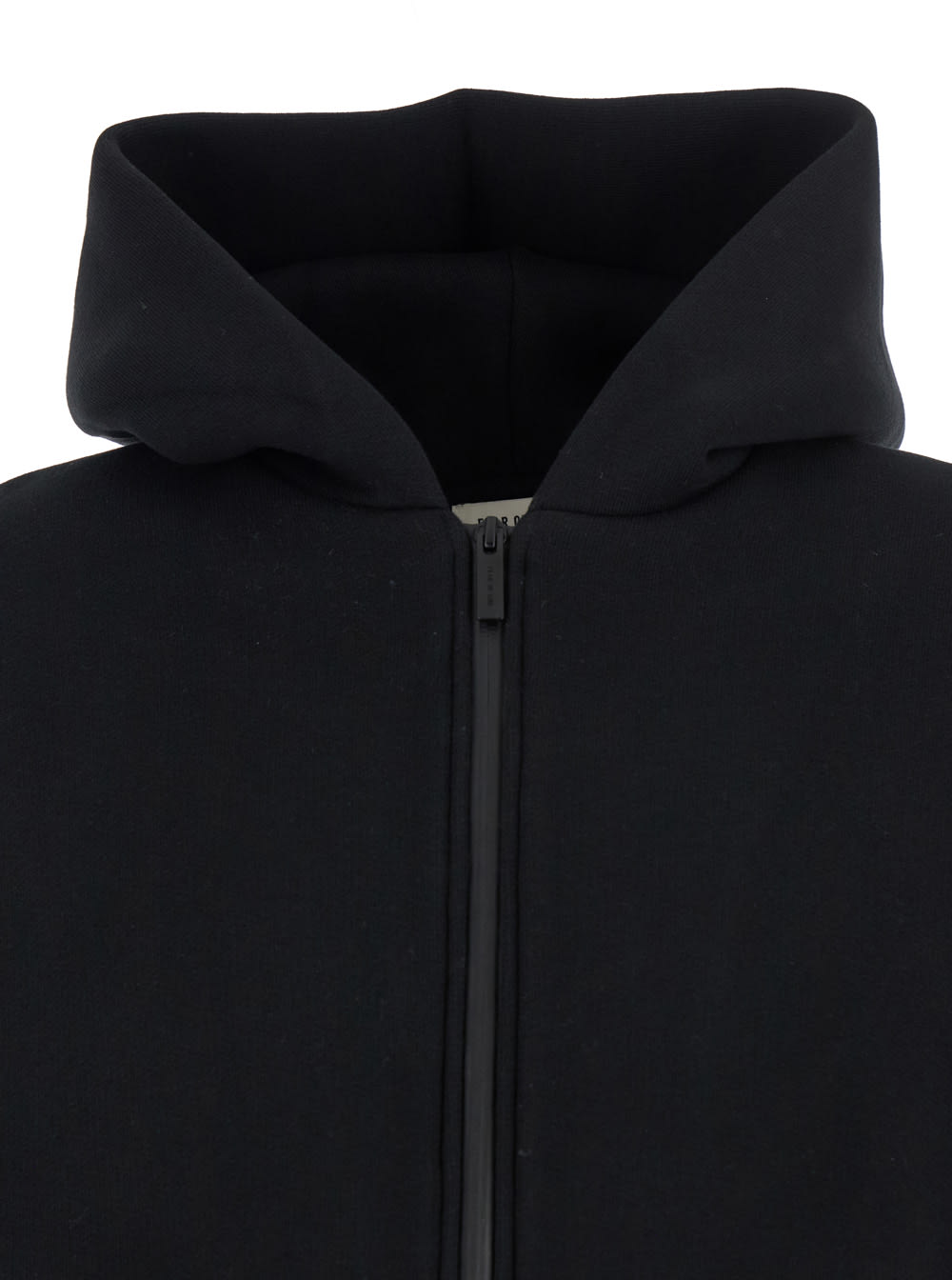 Fear Of God Black Sweatshirt With Hood And Dropped Shoulders In Cotton Blend Man In Black