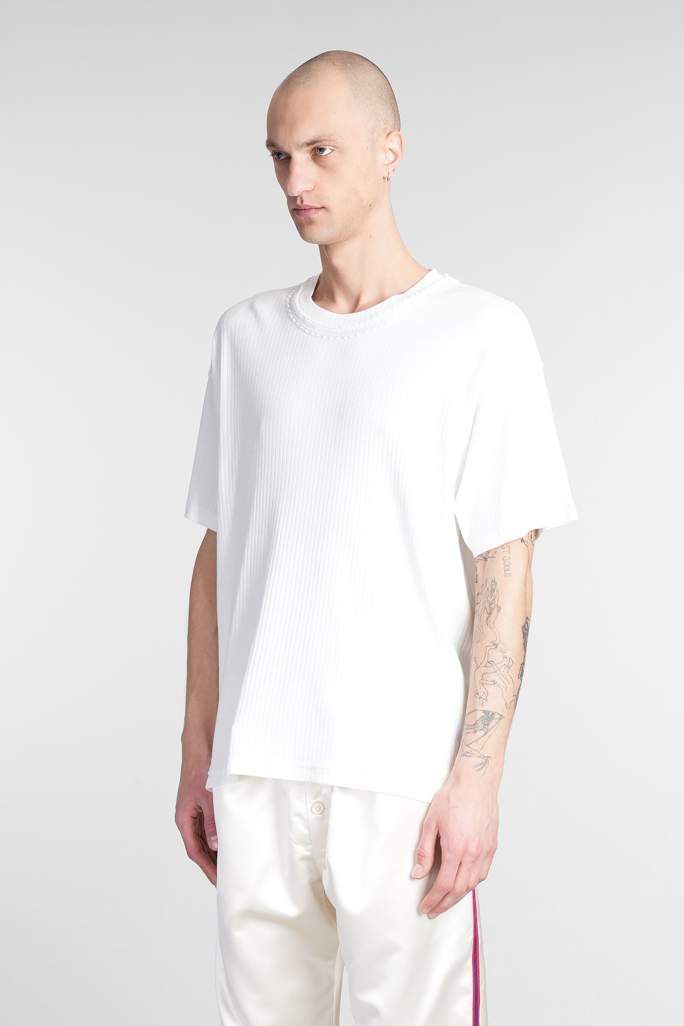 Bode Beaded Salt Marsh T-shirt In White