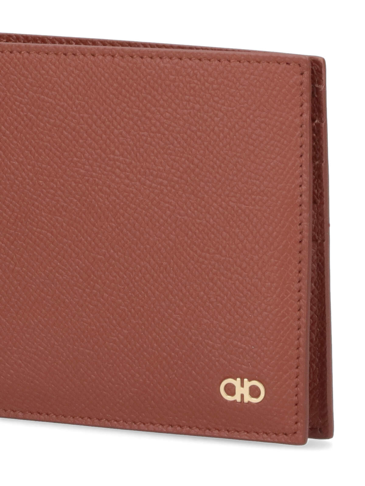 Shop Ferragamo Bi-fold Wallet Gancini In Brown