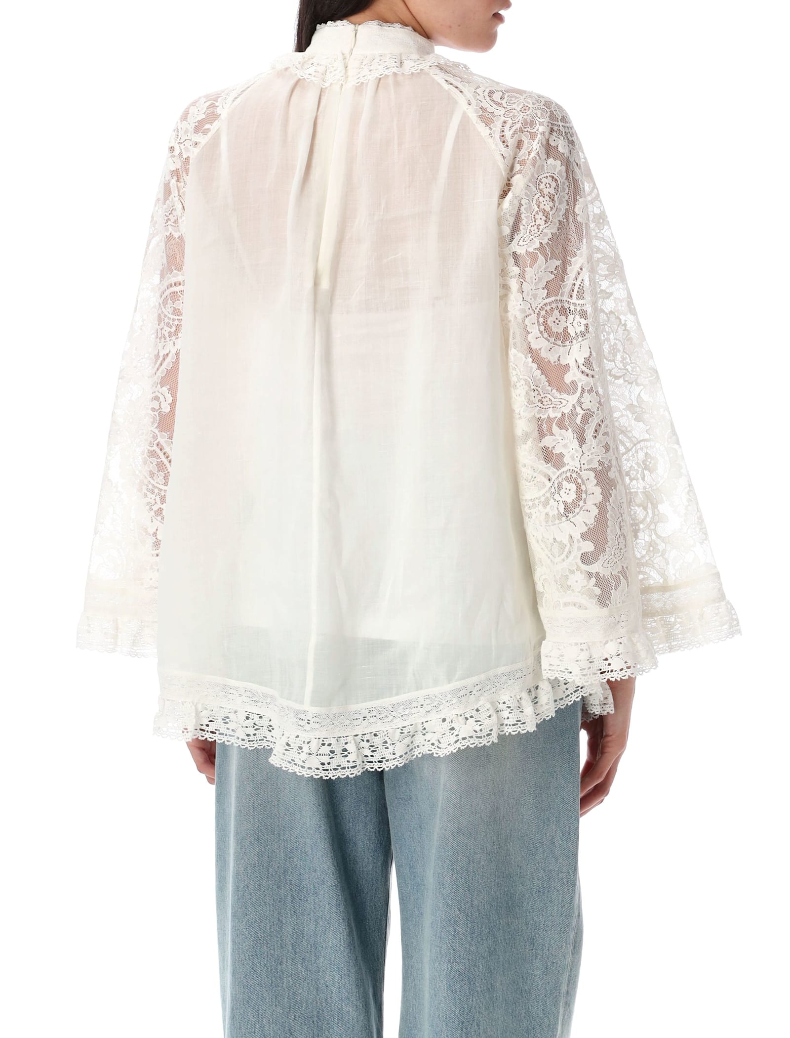 Zimmermann Ascension Lace Yok Tunic In White
