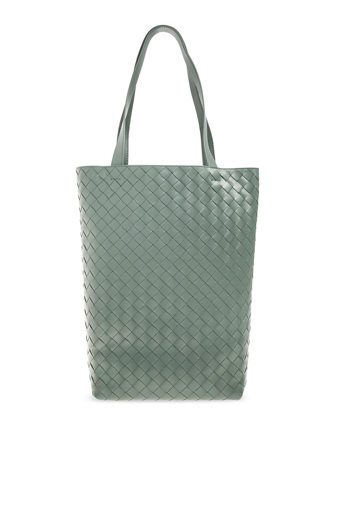 Shop Bottega Veneta Shopper Bag In Aloe Silver