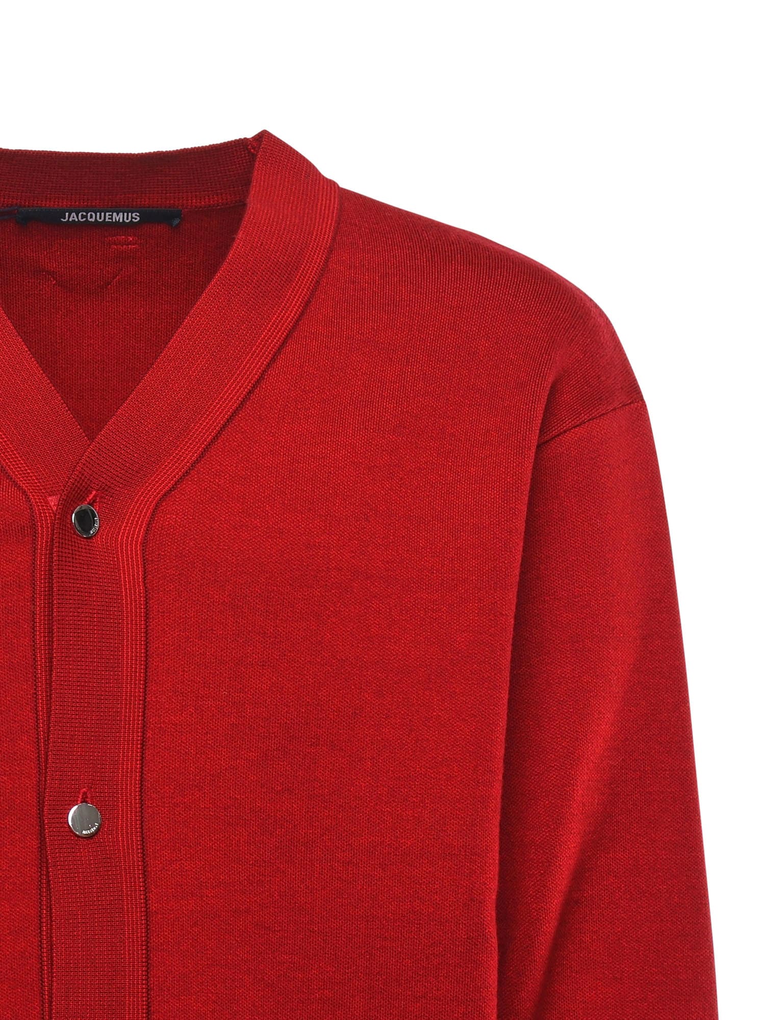 Jacquemus Le Cardigan Doppio Wool Blend Cardigan In Red