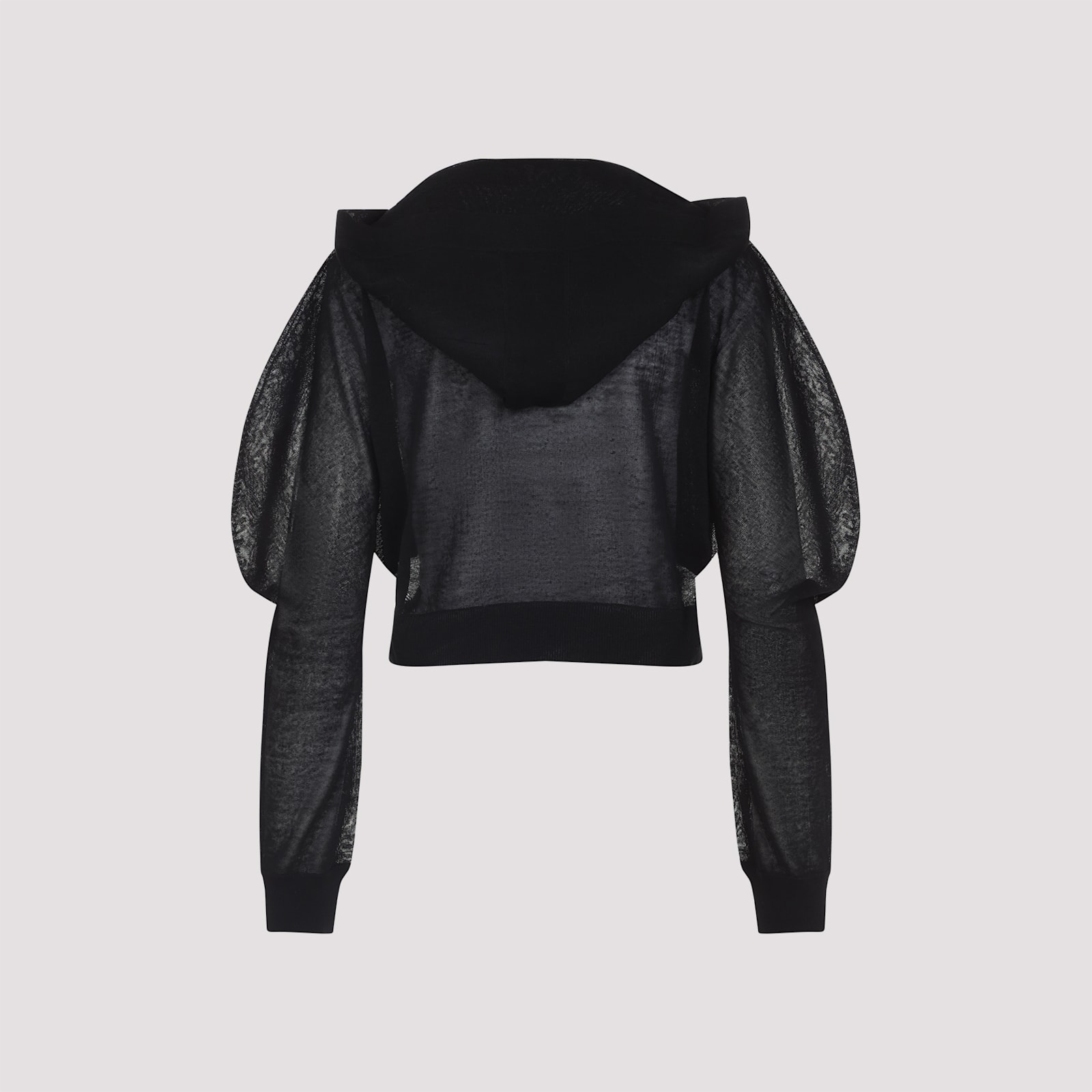 Alaïa Long-sleeved Linen And Silk Hooded Top In Black
