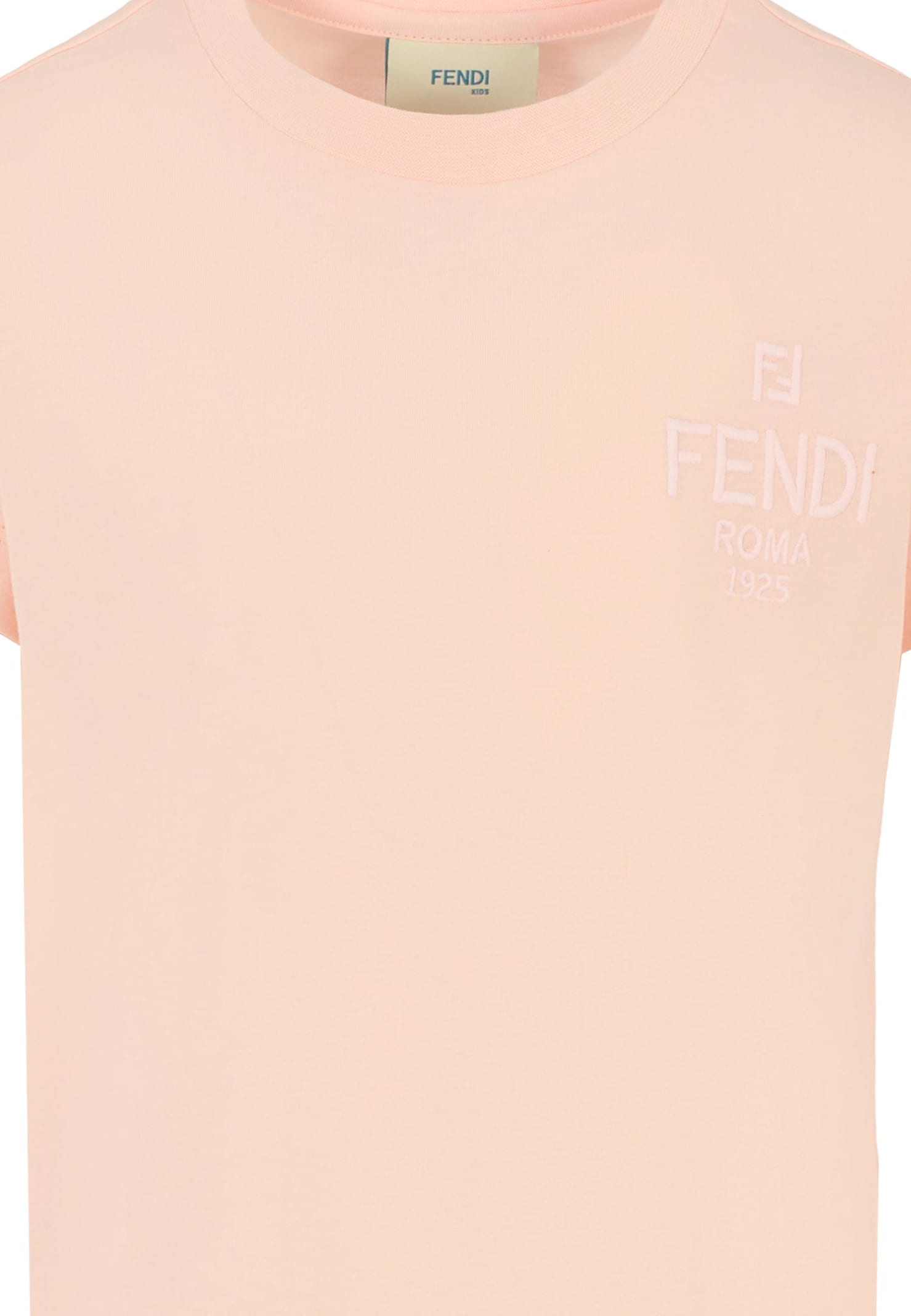 Fendi Pink T-shirt For Girl With Logo In Pink