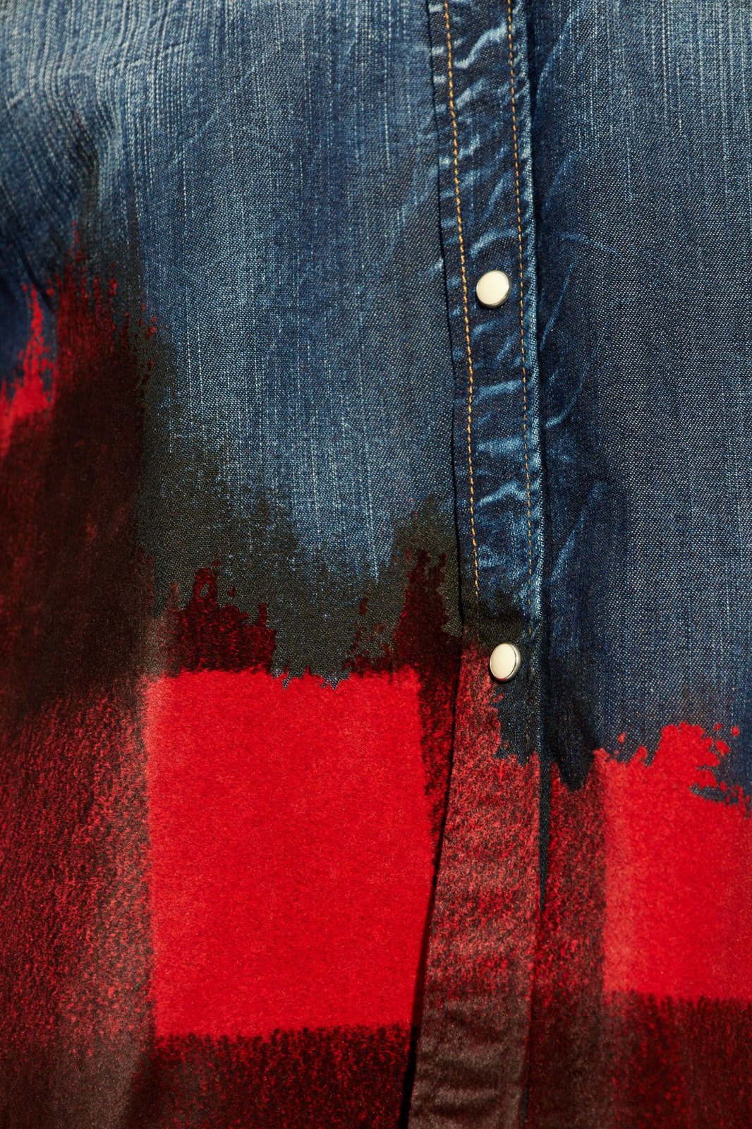 Shop Dsquared2 Checked Long-sleeved Denim Shirt In Blue/red