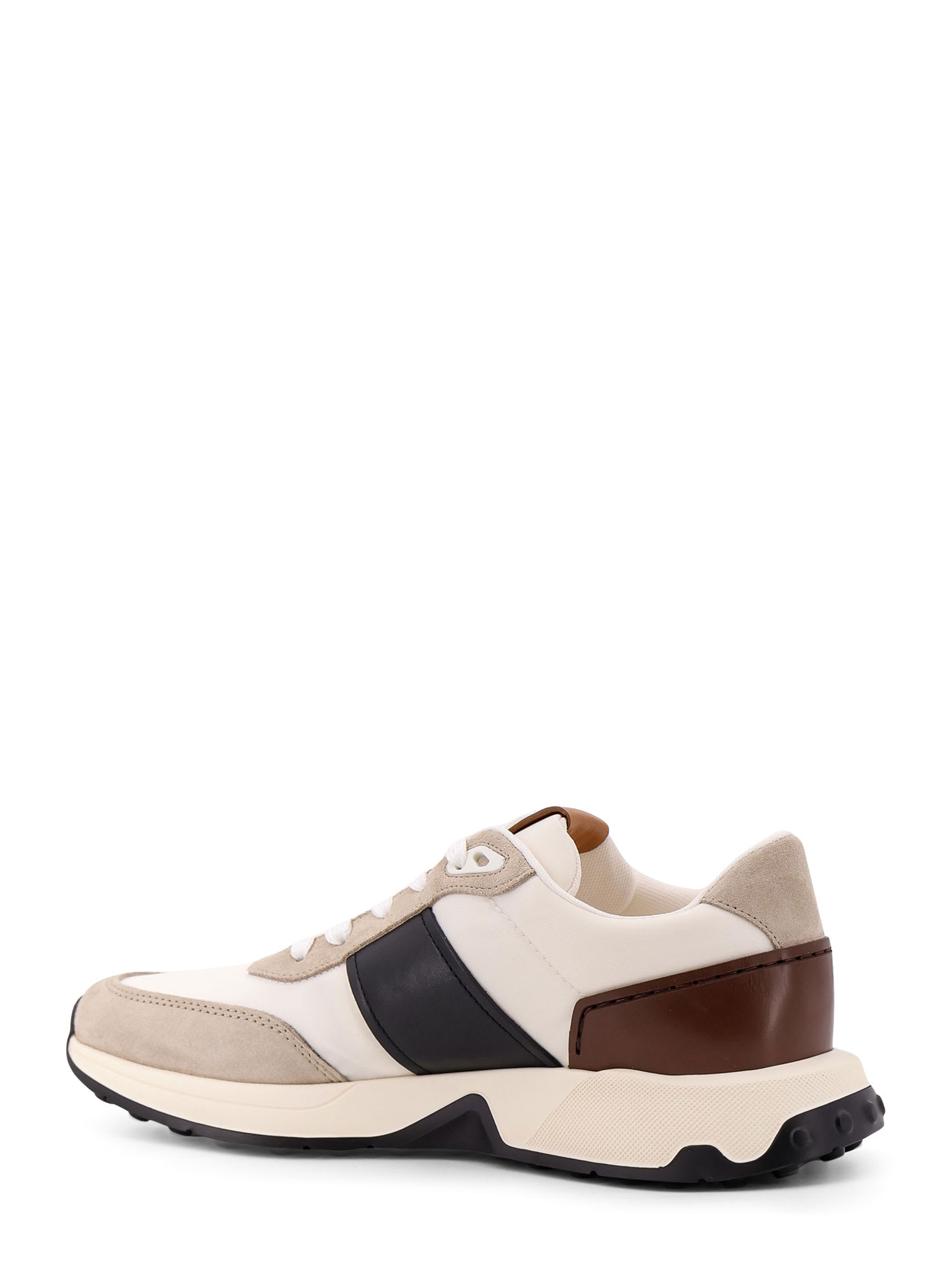 Tod's Technical Fabric And Leather Sneakers In White