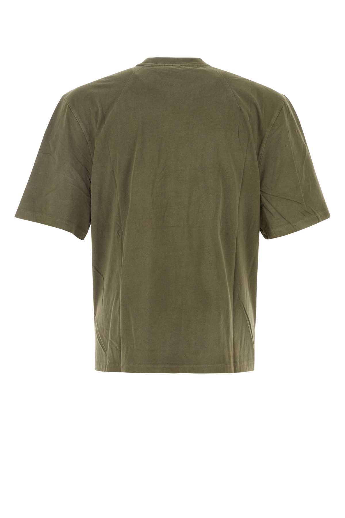 Shop Entire Studios Army Green Cotton T-shirt