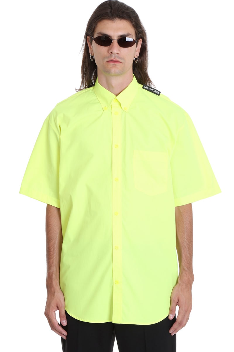 Balenciaga Shirt In Yellow Cotton
