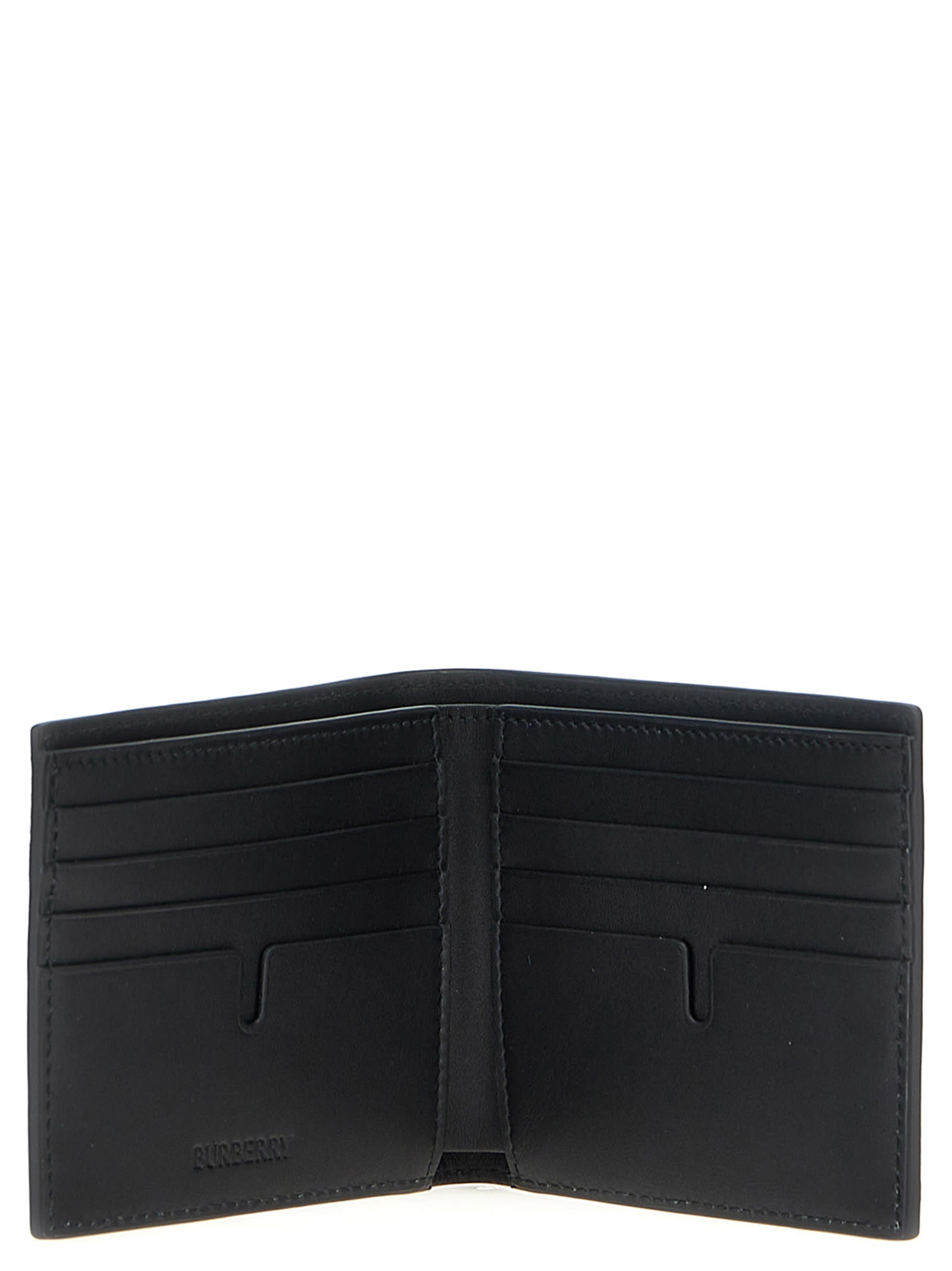 Shop Burberry Check Wallet In Black