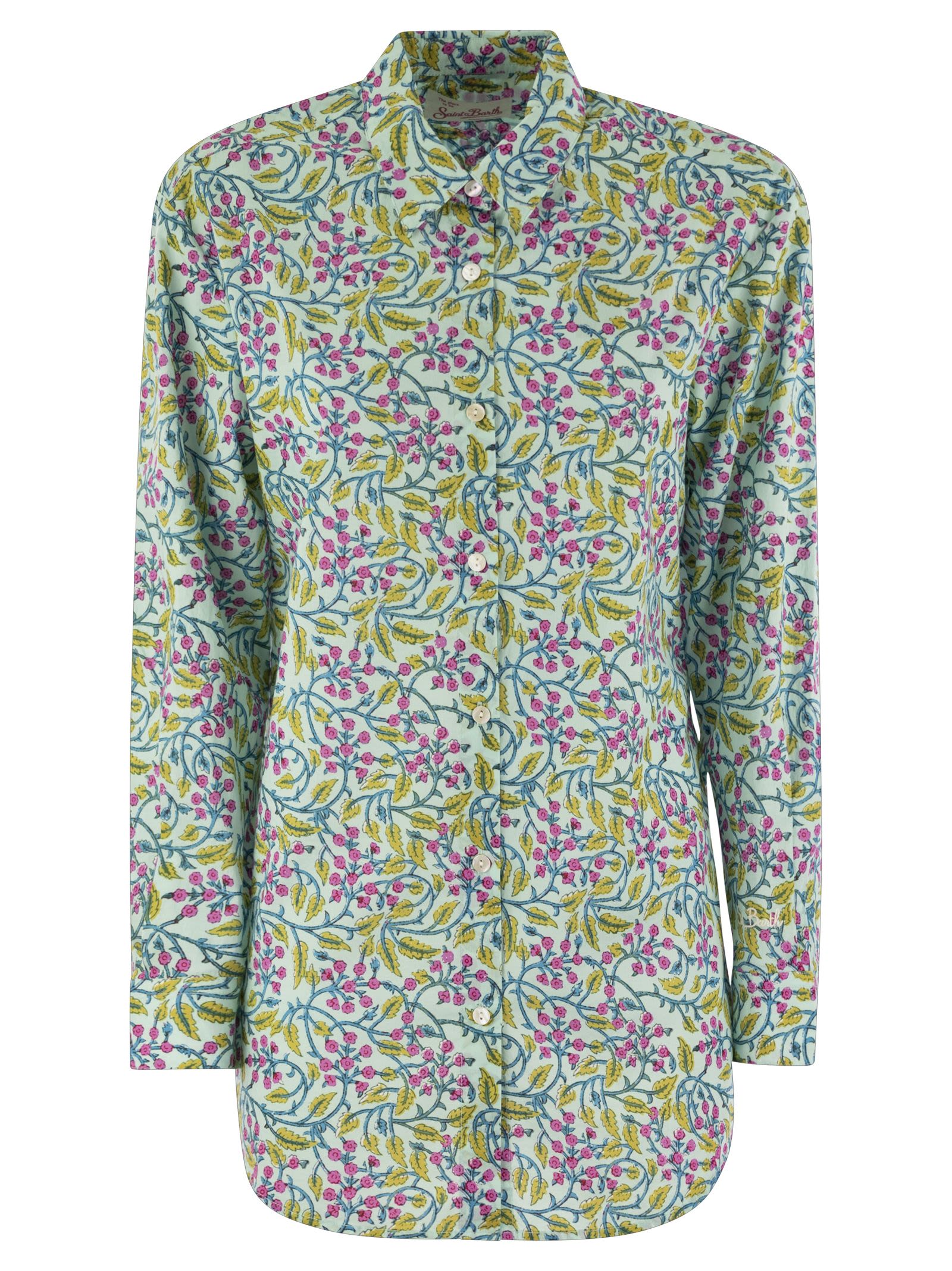 Shop Mc2 Saint Barth Brigitte - Shirt With Flower Pattern Shirt In Multi