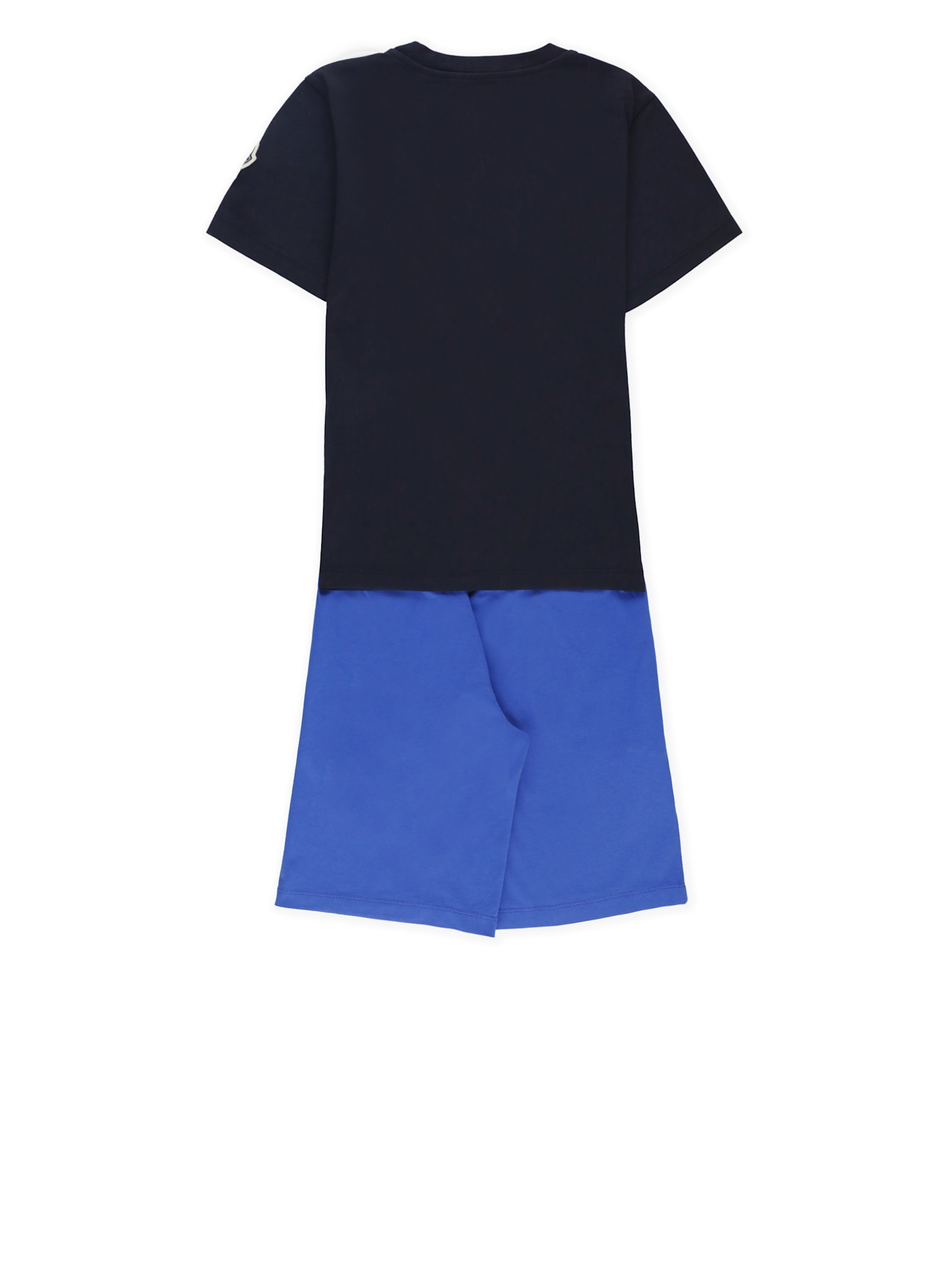 Moncler Two Pieces Jumpsuit With Logo In Blue