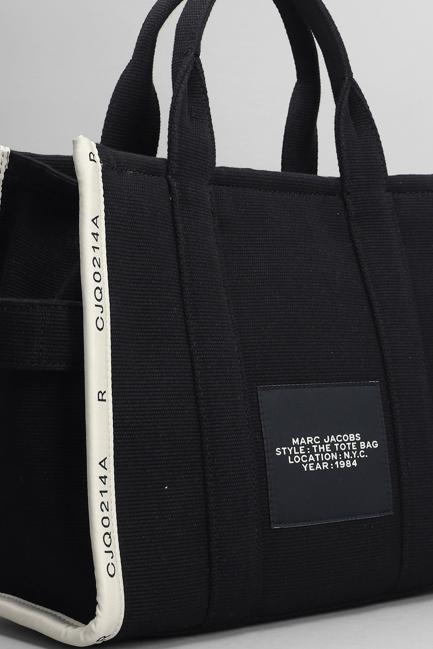 Shop Marc Jacobs The Medium Tote Tote In Black Cotton