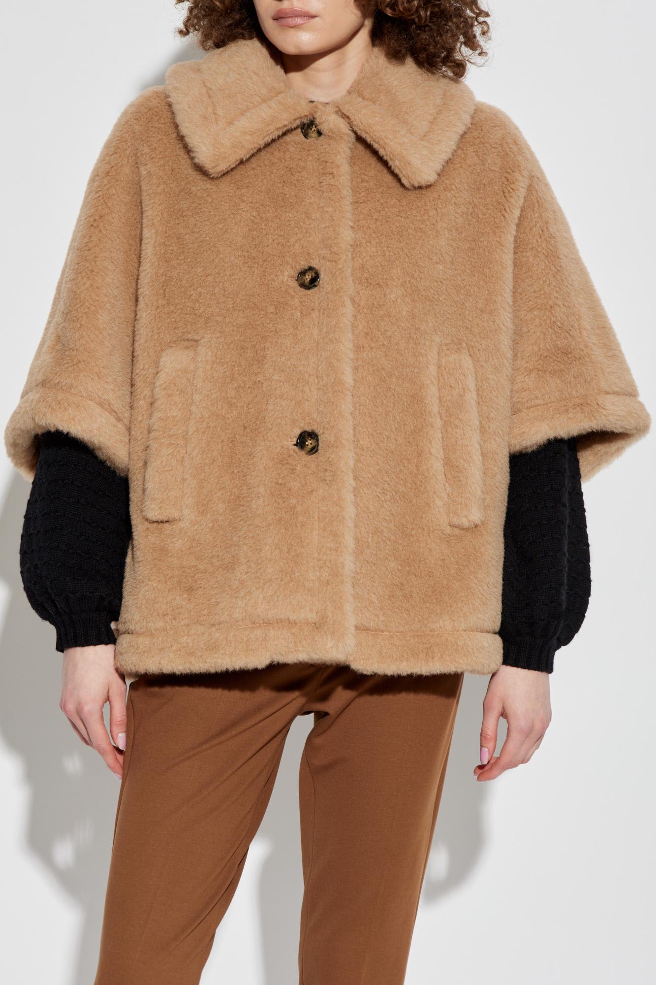 Max Mara Women Tenebre4 Teddy Cape In Beige