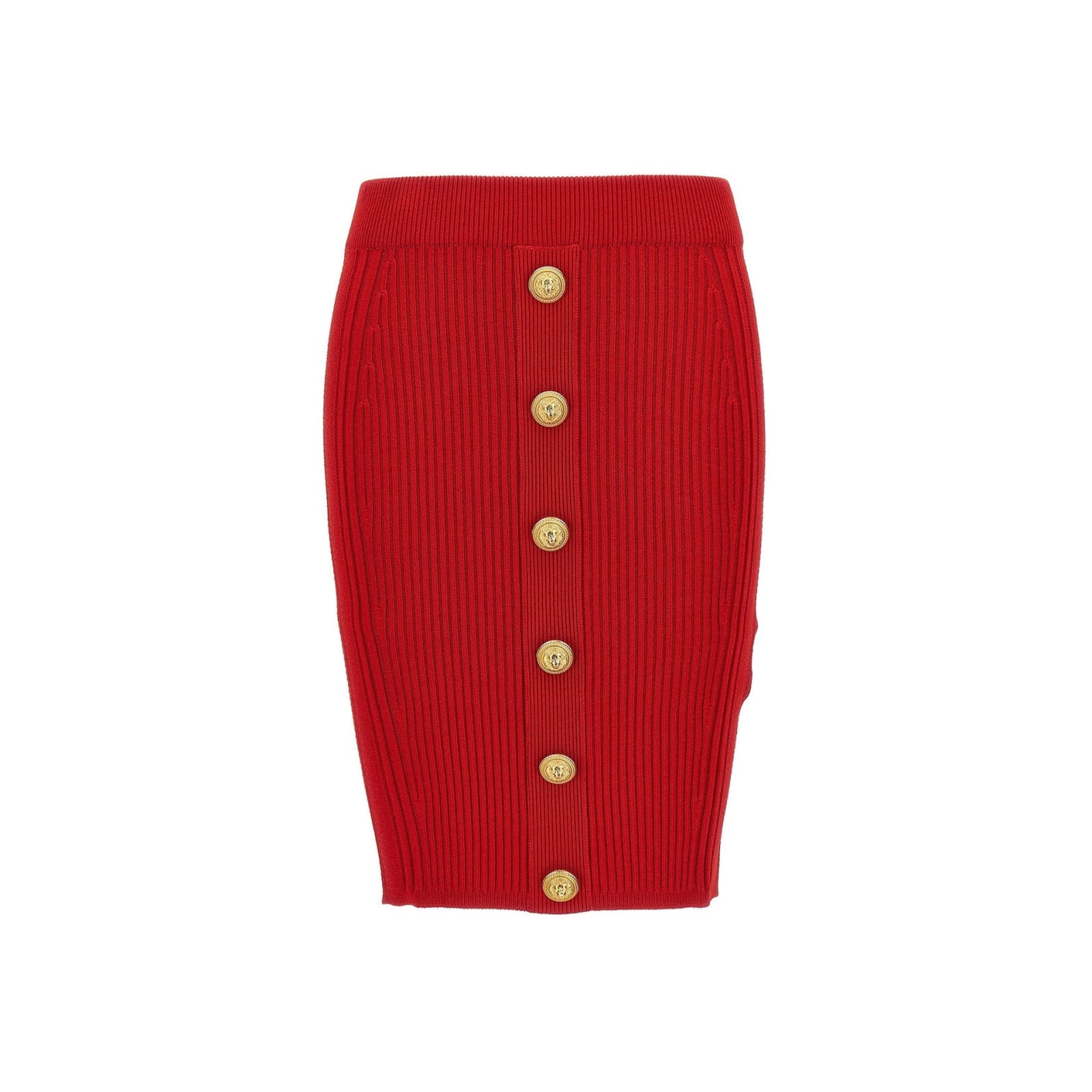 Shop Balmain Knee-length Mini Skirt In Red