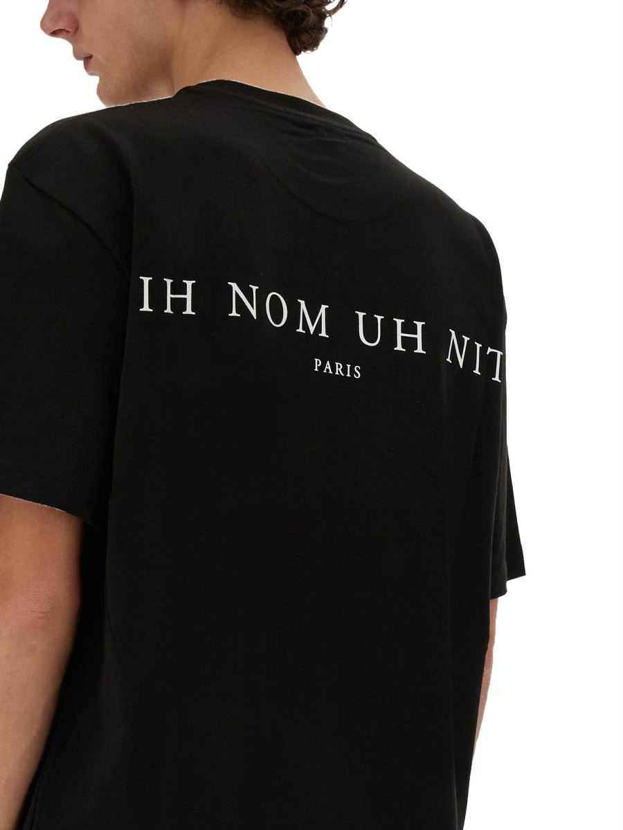 Shop Ih Nom Uh Nit Newspaper Mask T-shirt In Black