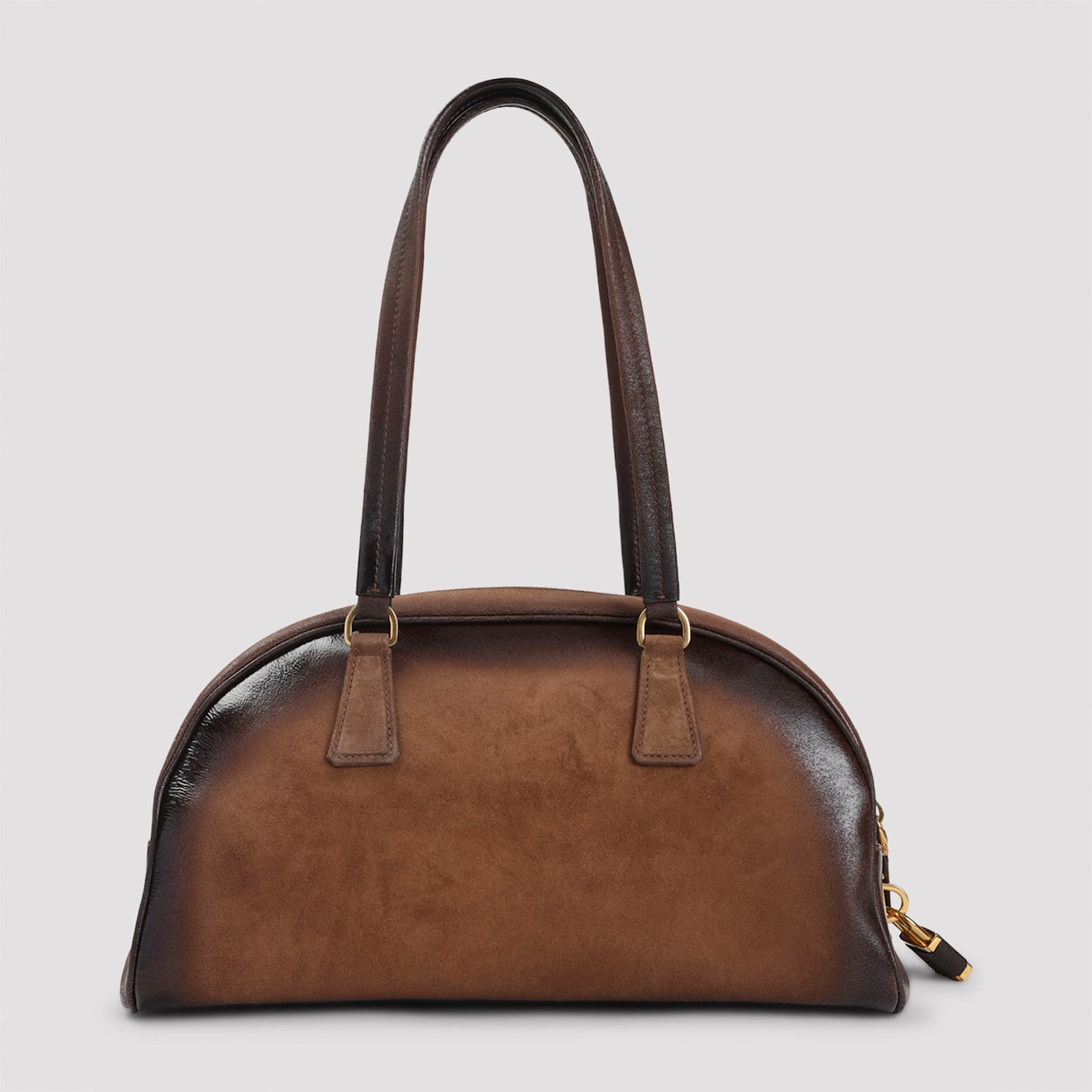 Prada Medium Bowling Bag In Vintage Leather In Brown