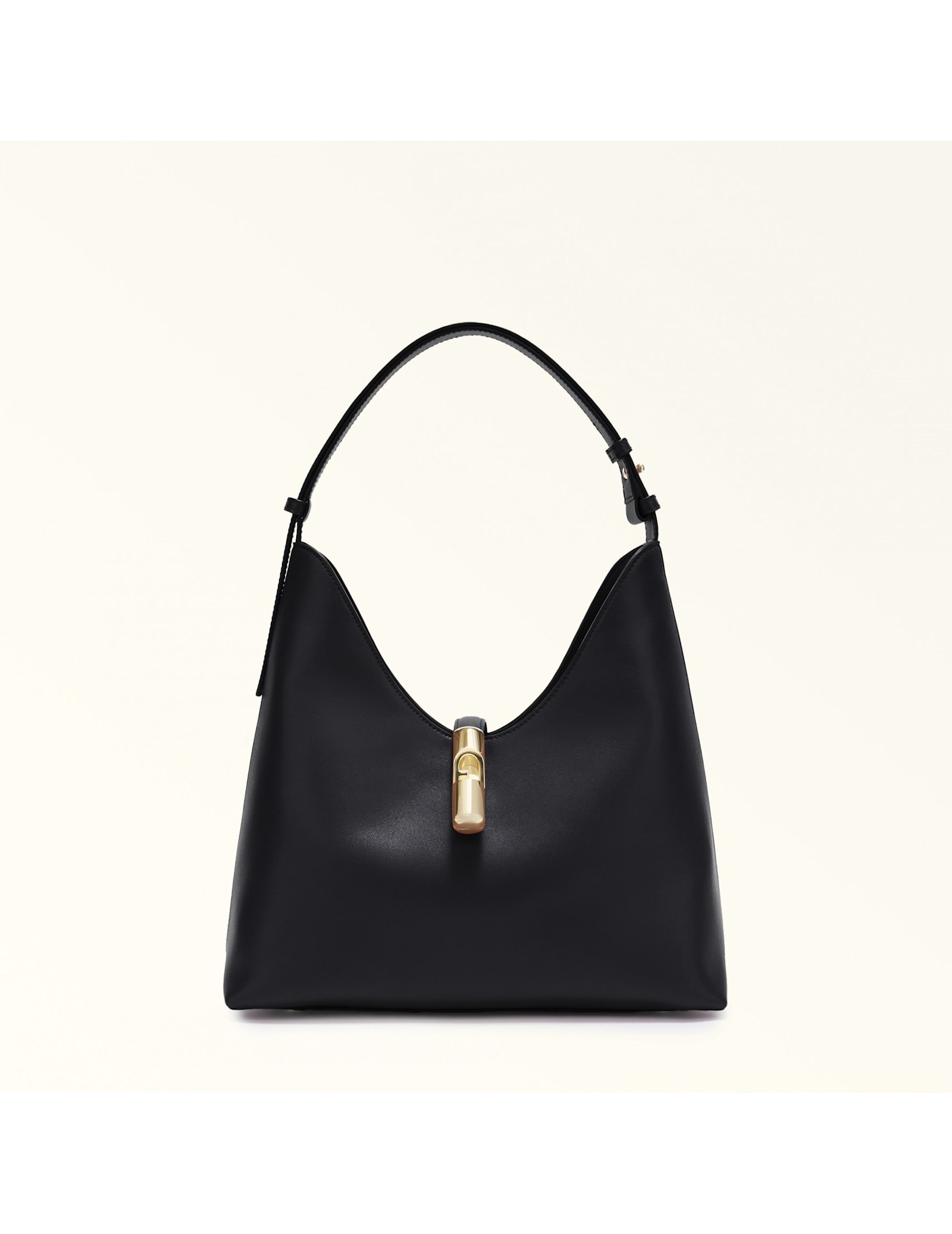 Goccia M Leather Shoulder Bag Black Color