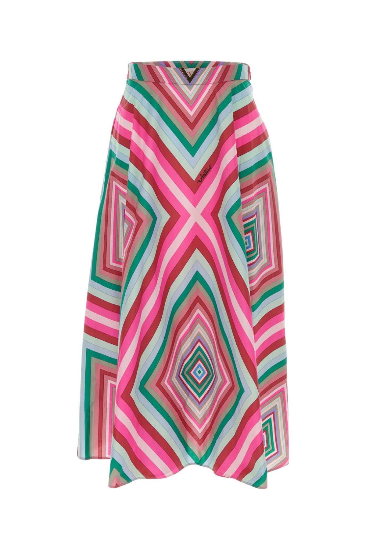 Shop Valentino Printed Cotton Skirt In Multicolor