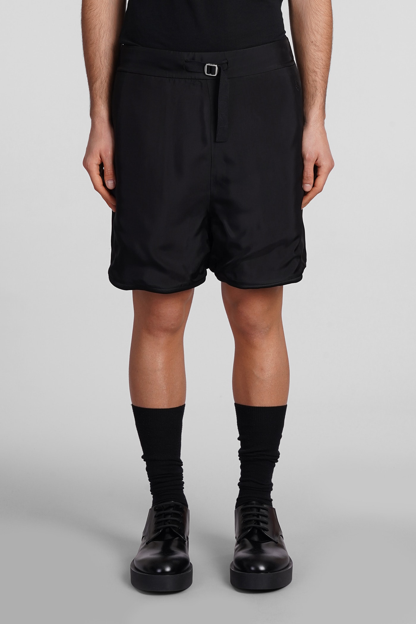 Shop Jil Sander Shorts In Black Viscose