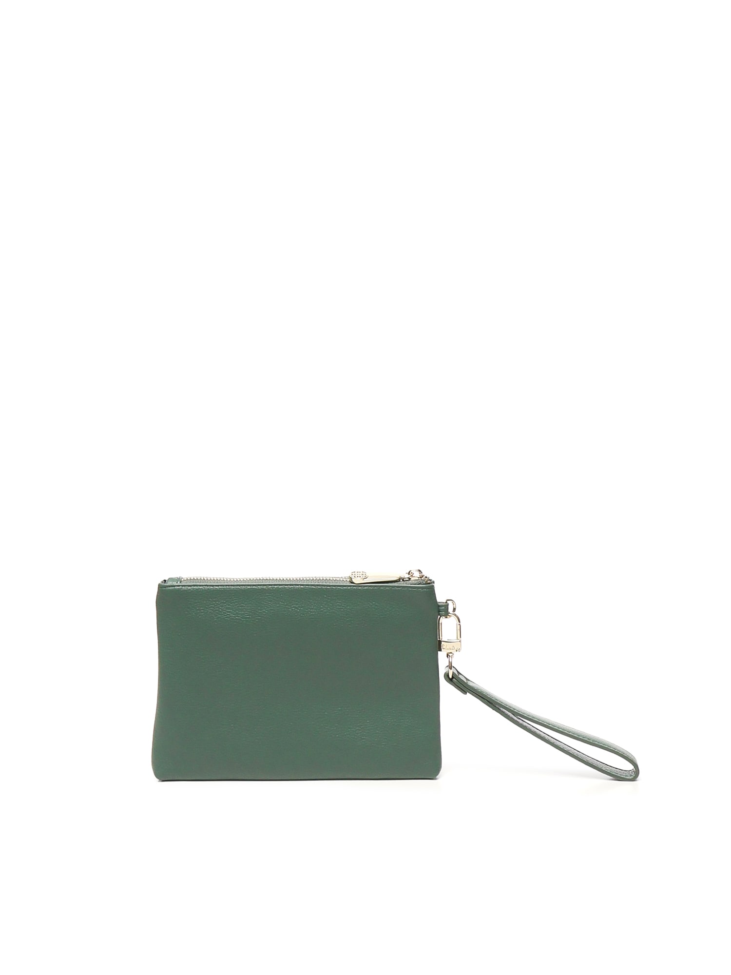 V73 Logo-lettering Clutch Bag In Green