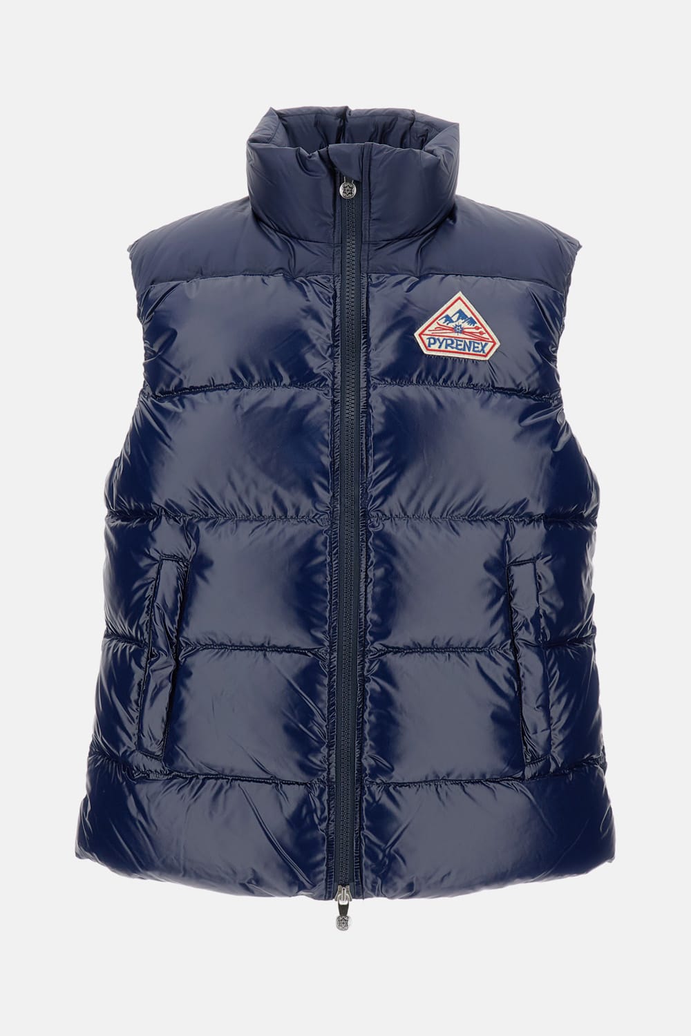 Pyrenex Sleeveless Puffer Jacket High Collar In Blue