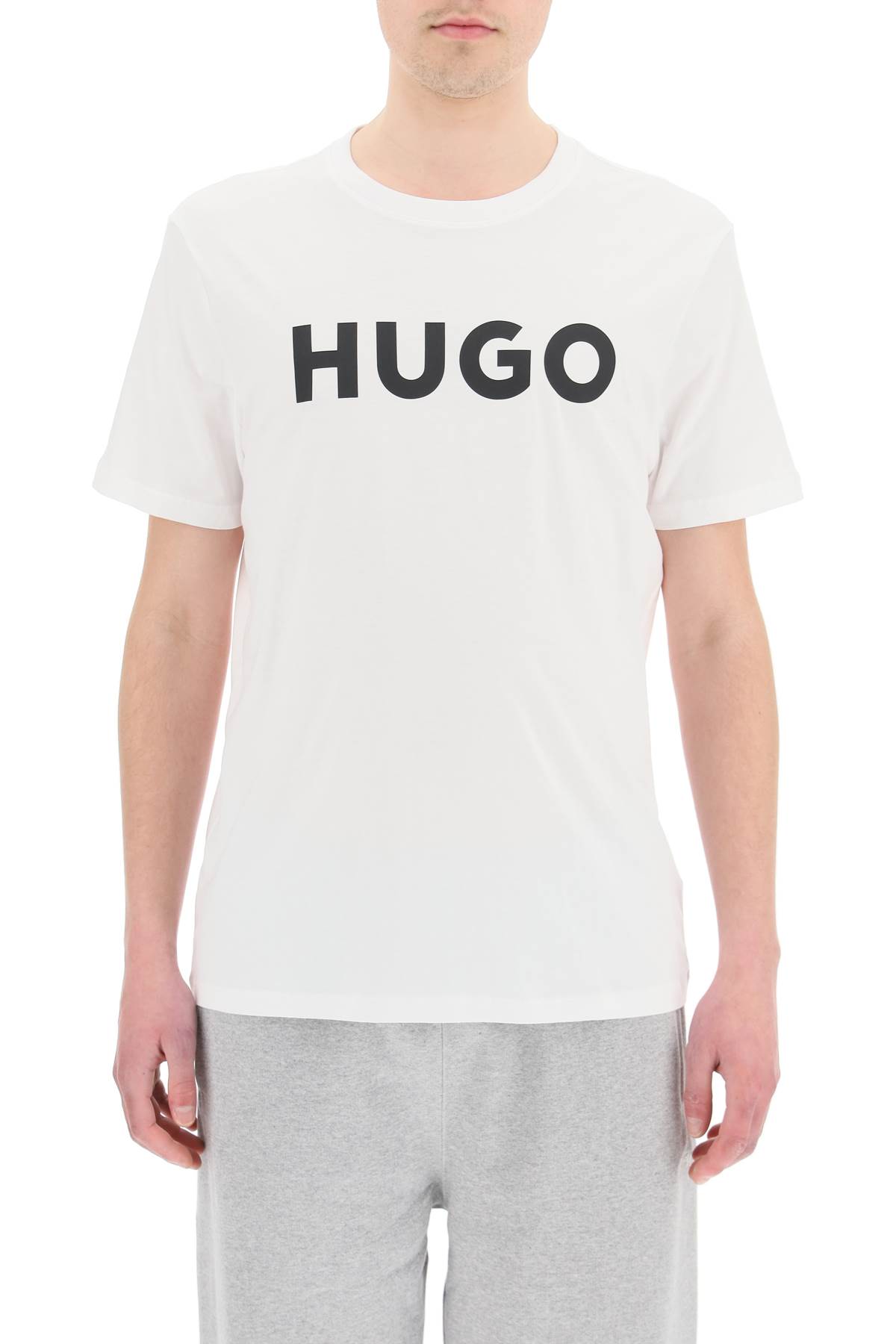 Hugo Boss Cotton-jersey T-shirt With Herringbone Logo In Yellow Cream