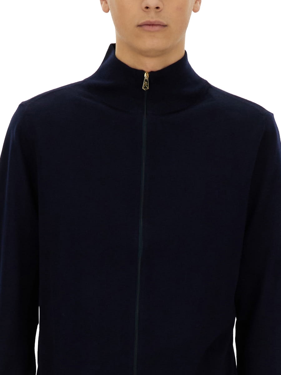 Shop Paul Smith Zippered Cardigan In Blue