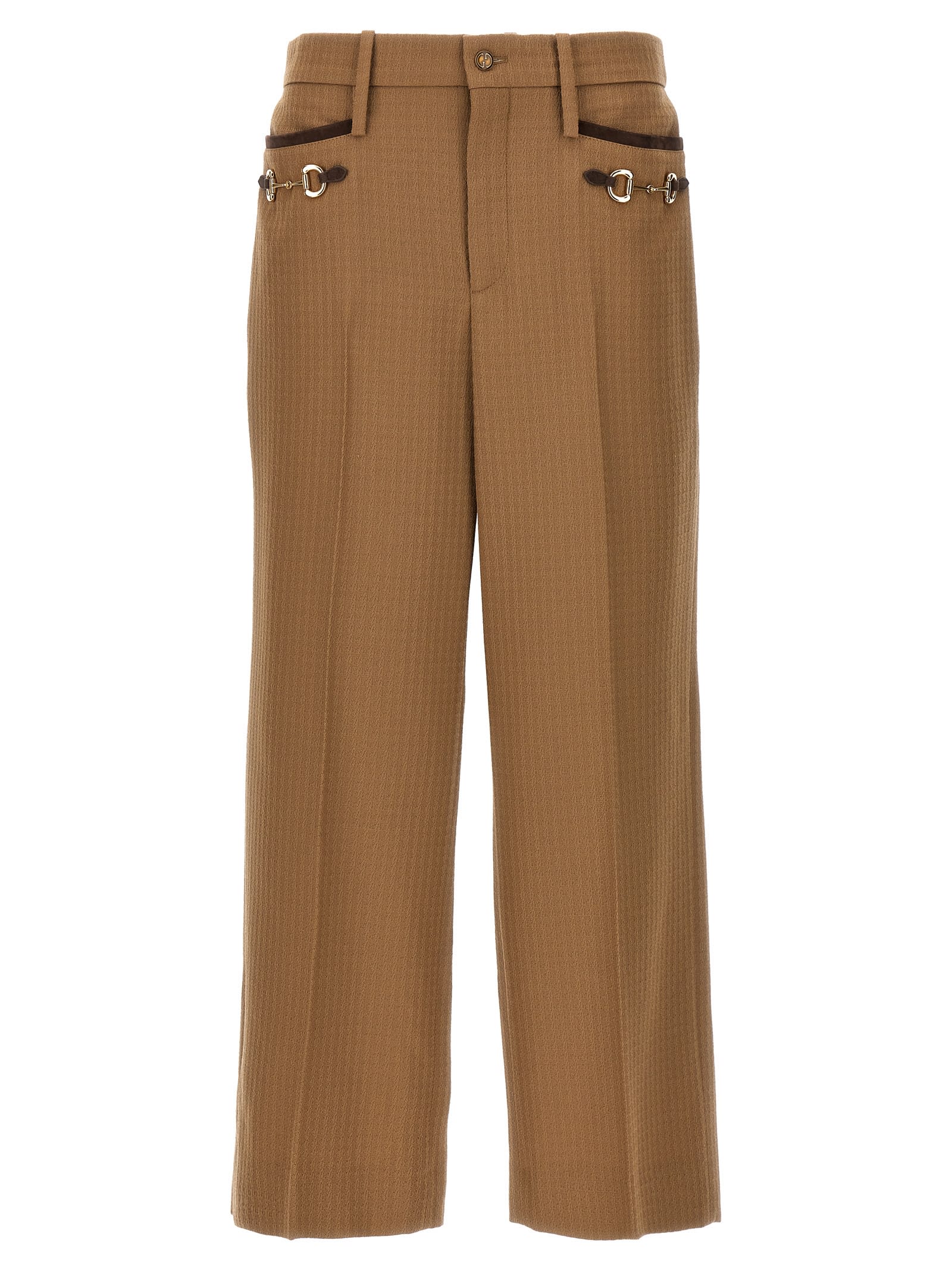 Shop Gucci Morsetto Pants In Brown