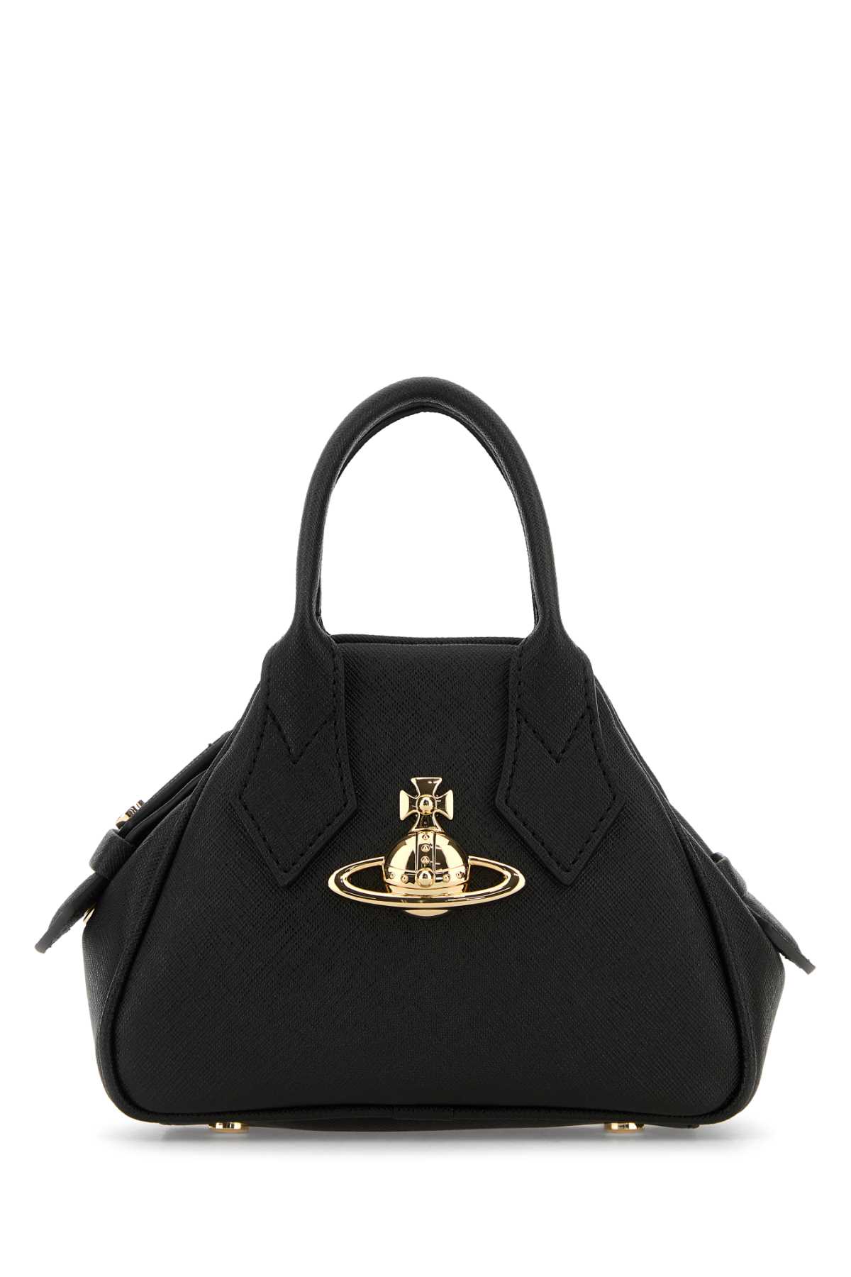 Vivienne Westwood Yasmine Mini Faux Leather Top Handle Bag In Black