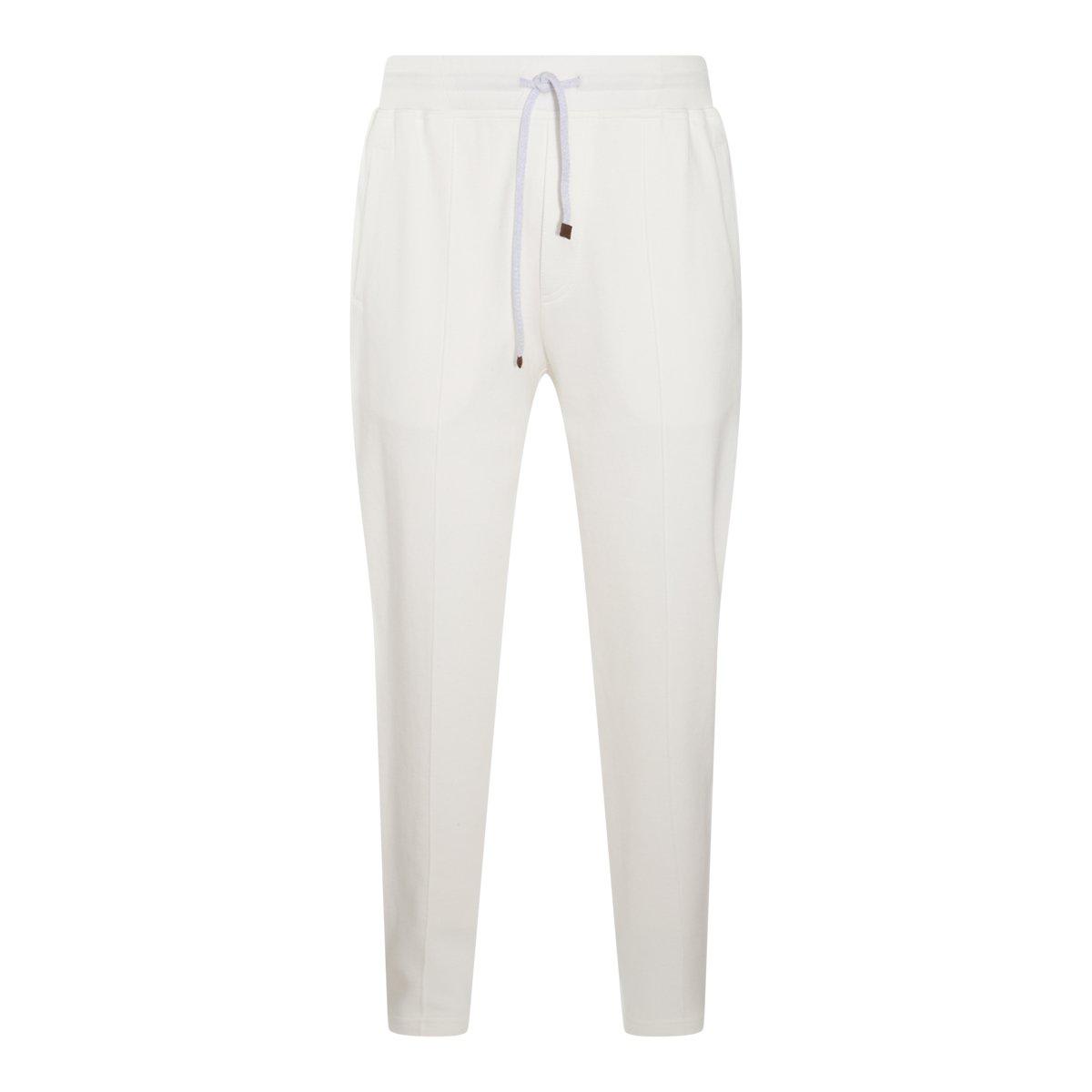 Shop Brunello Cucinelli Straight-leg Drawstring Track Pants In White