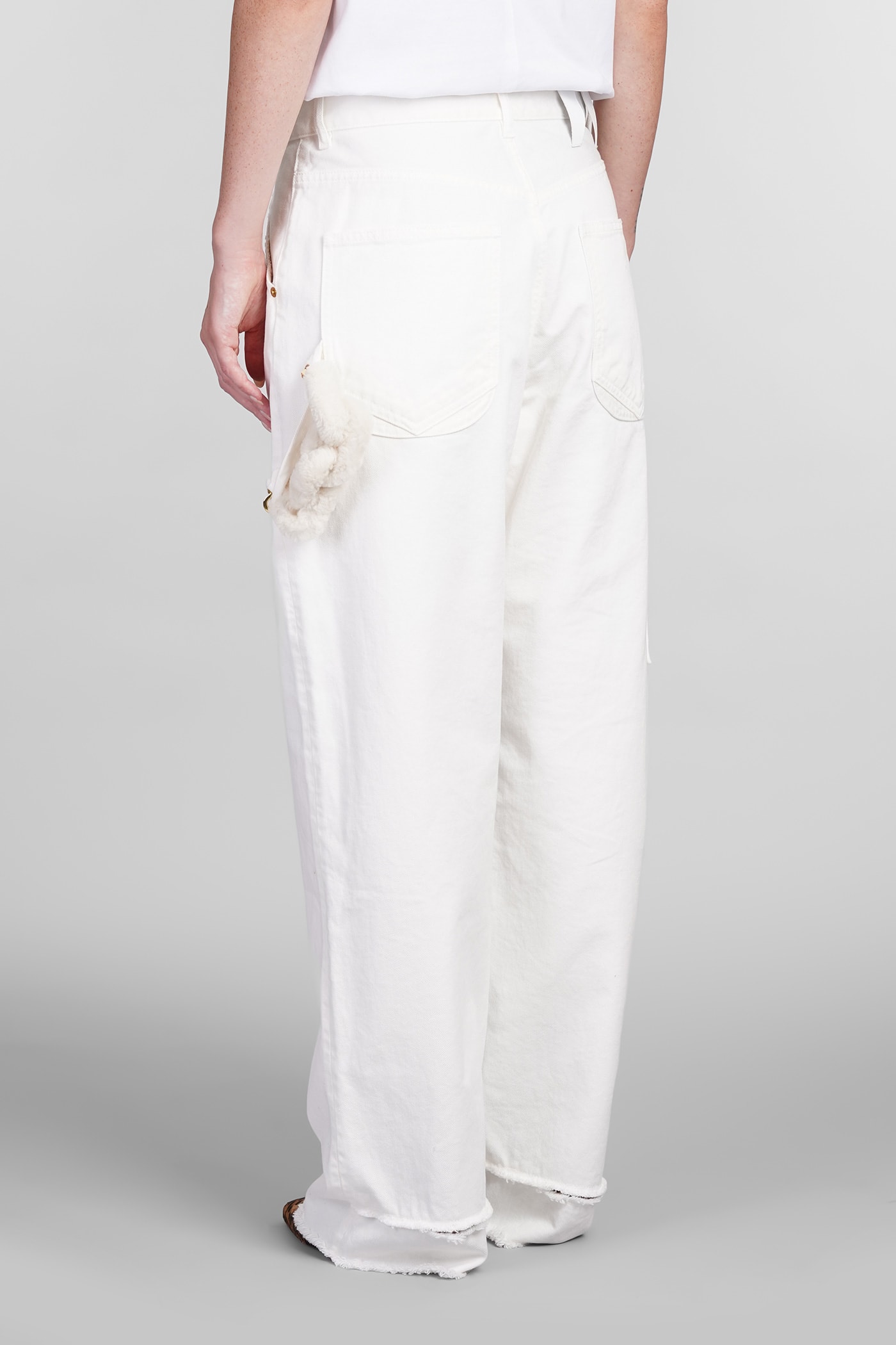 Shop Darkpark Lisa Jeans In White Cotton