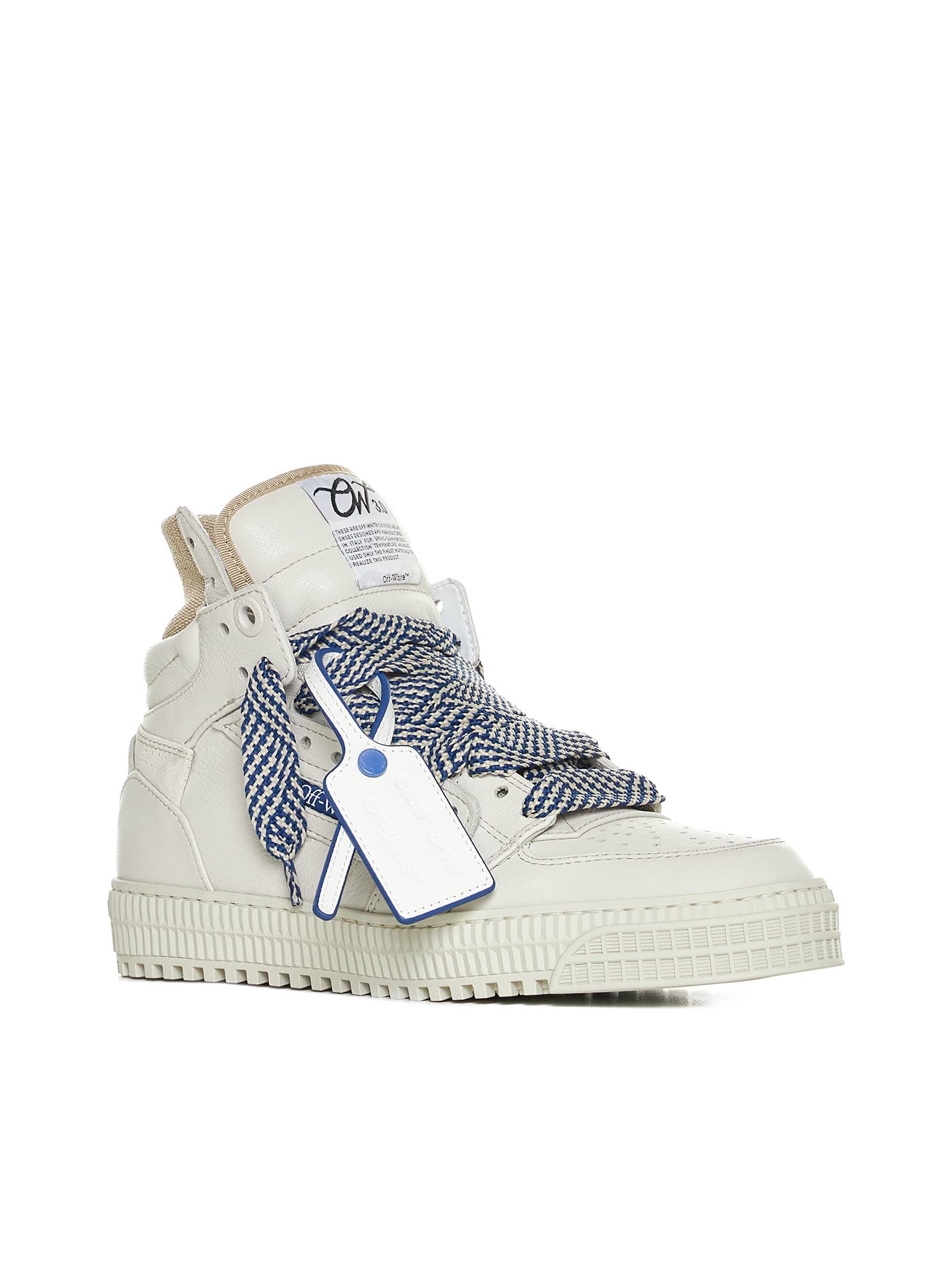 Shop Off-white Sneakers In Cream Navy Bl
