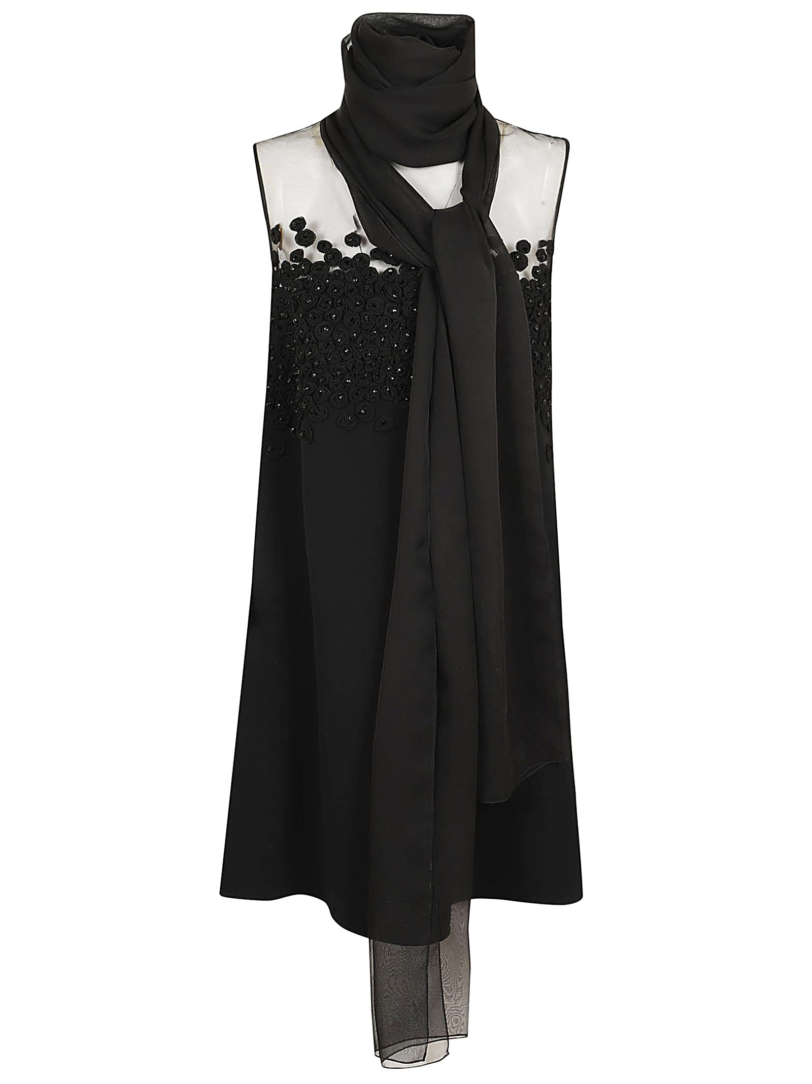 Shop Valentino Dress - Embroidered In No Nero