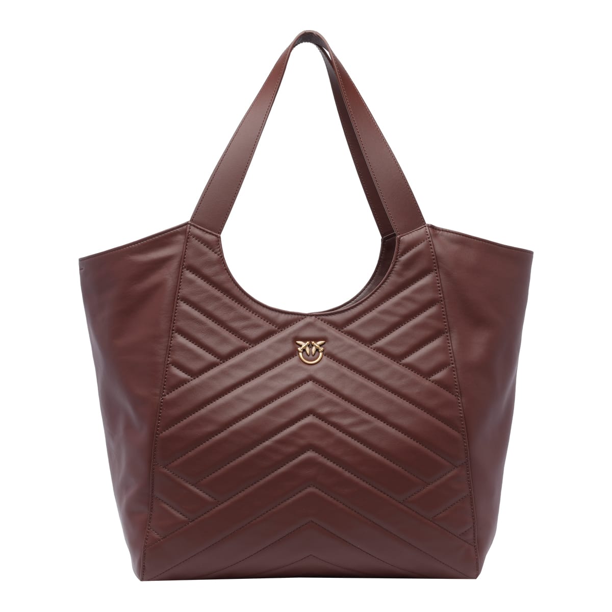 Shop Pinko Puzzle Tote Bag In Brown