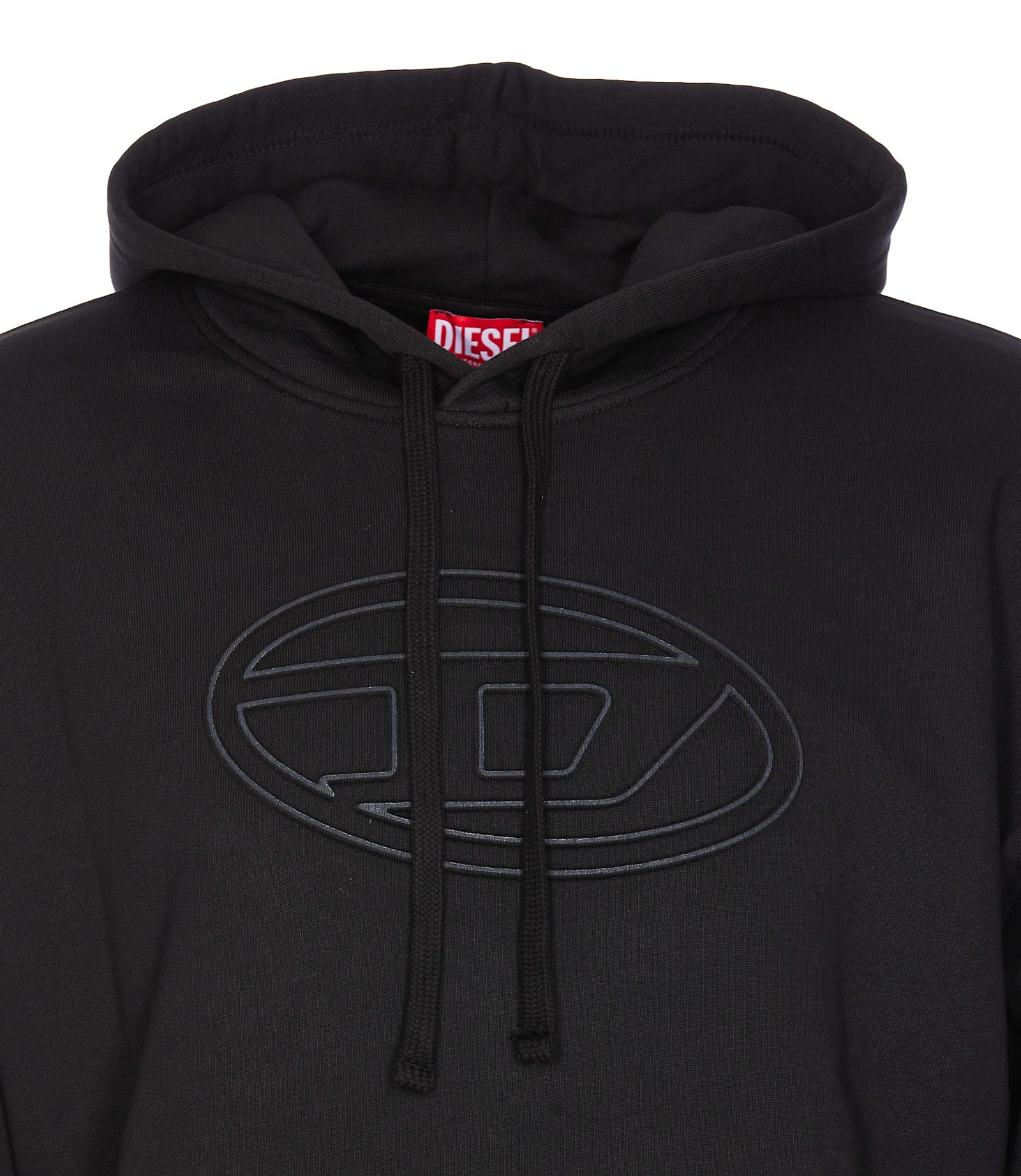 Diesel S-ummer Bigoval Biologic Cotton Sweatshirt With Frontal Oval-d Logo In Black