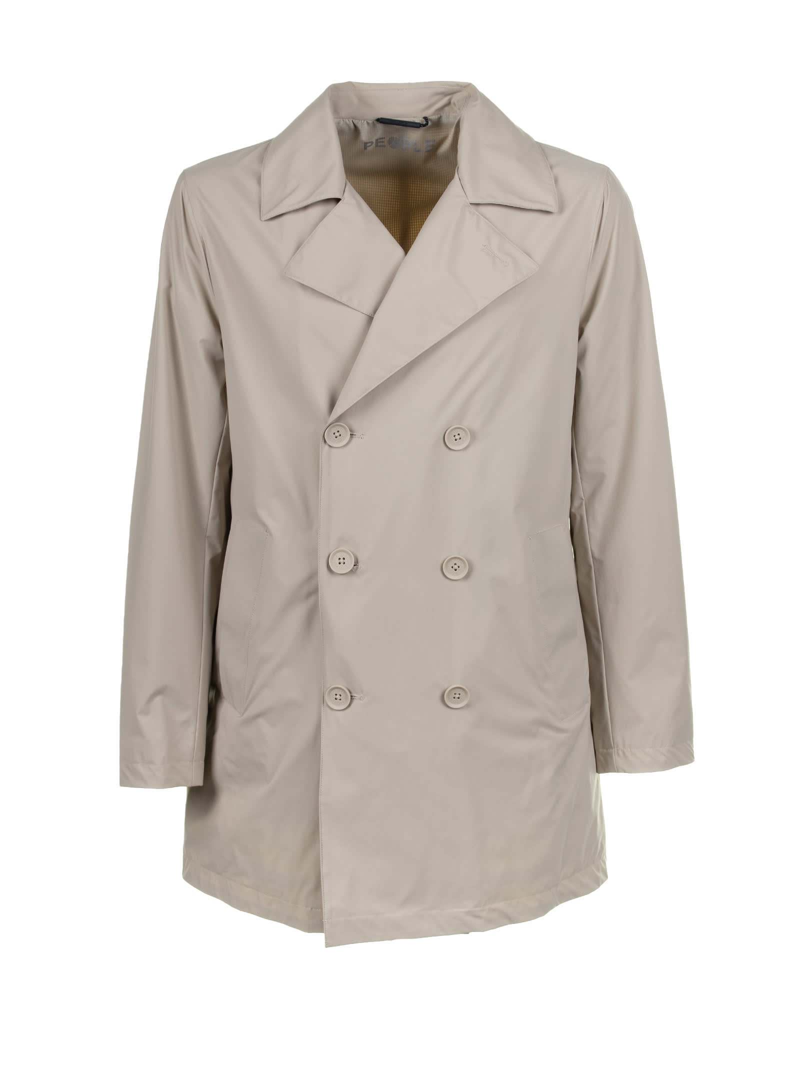 Beige Double-breasted Trench Coat