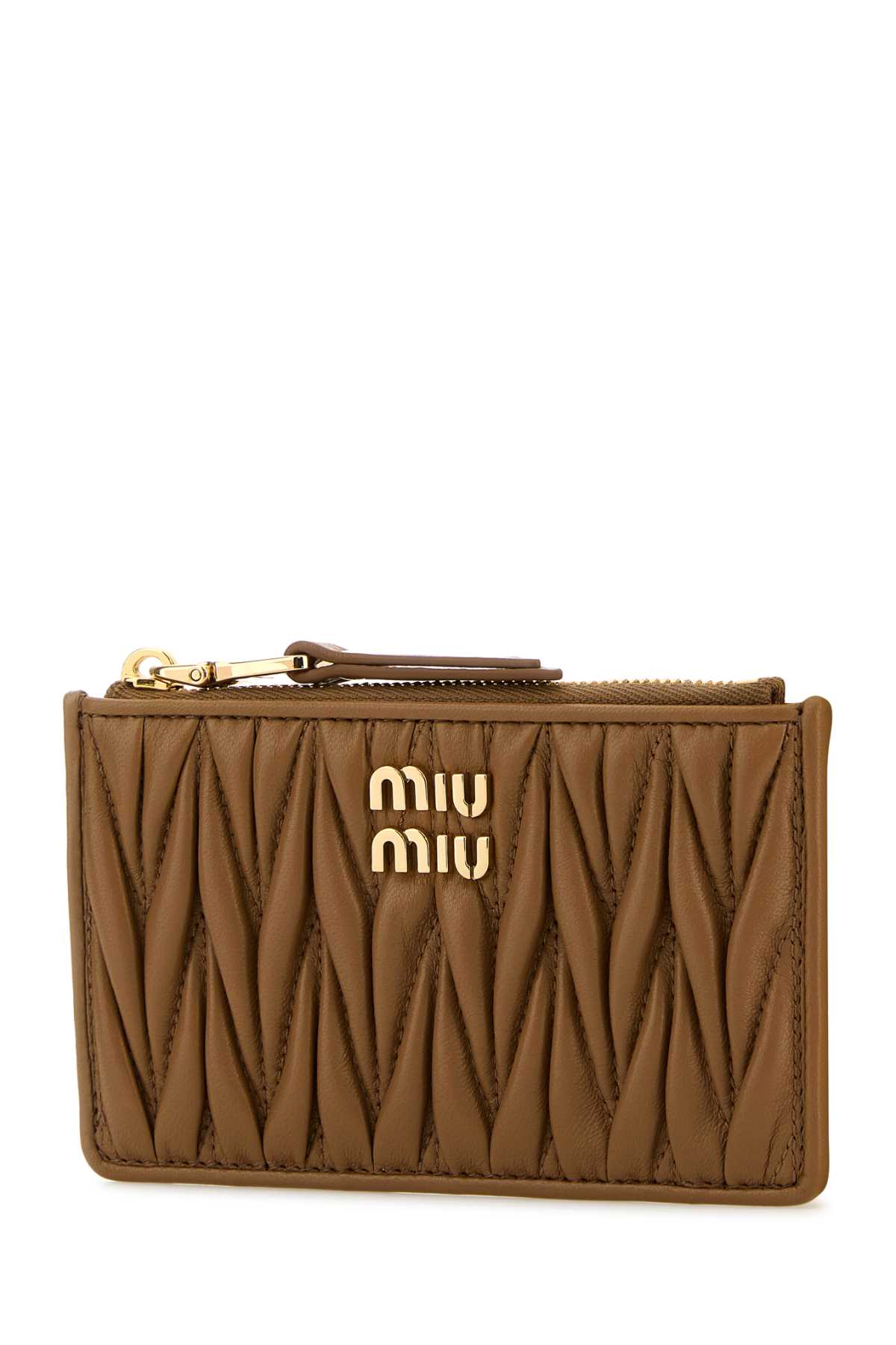 Shop Miu Miu Caramel Nappa Leather Card Holder