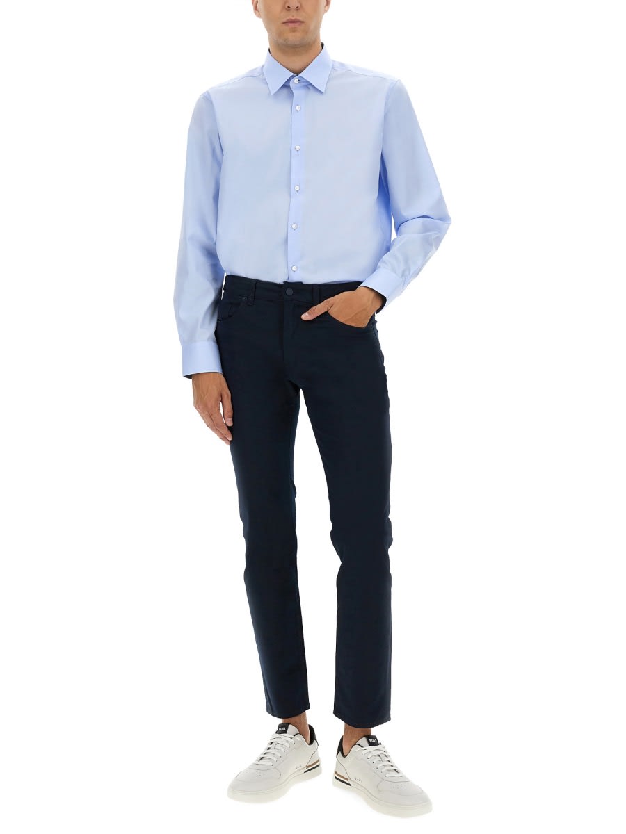 Hugo Boss Boss Poplin Shirt In Blue