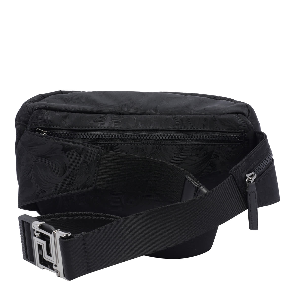 Shop Versace Small Barocco Belt Bag In Black