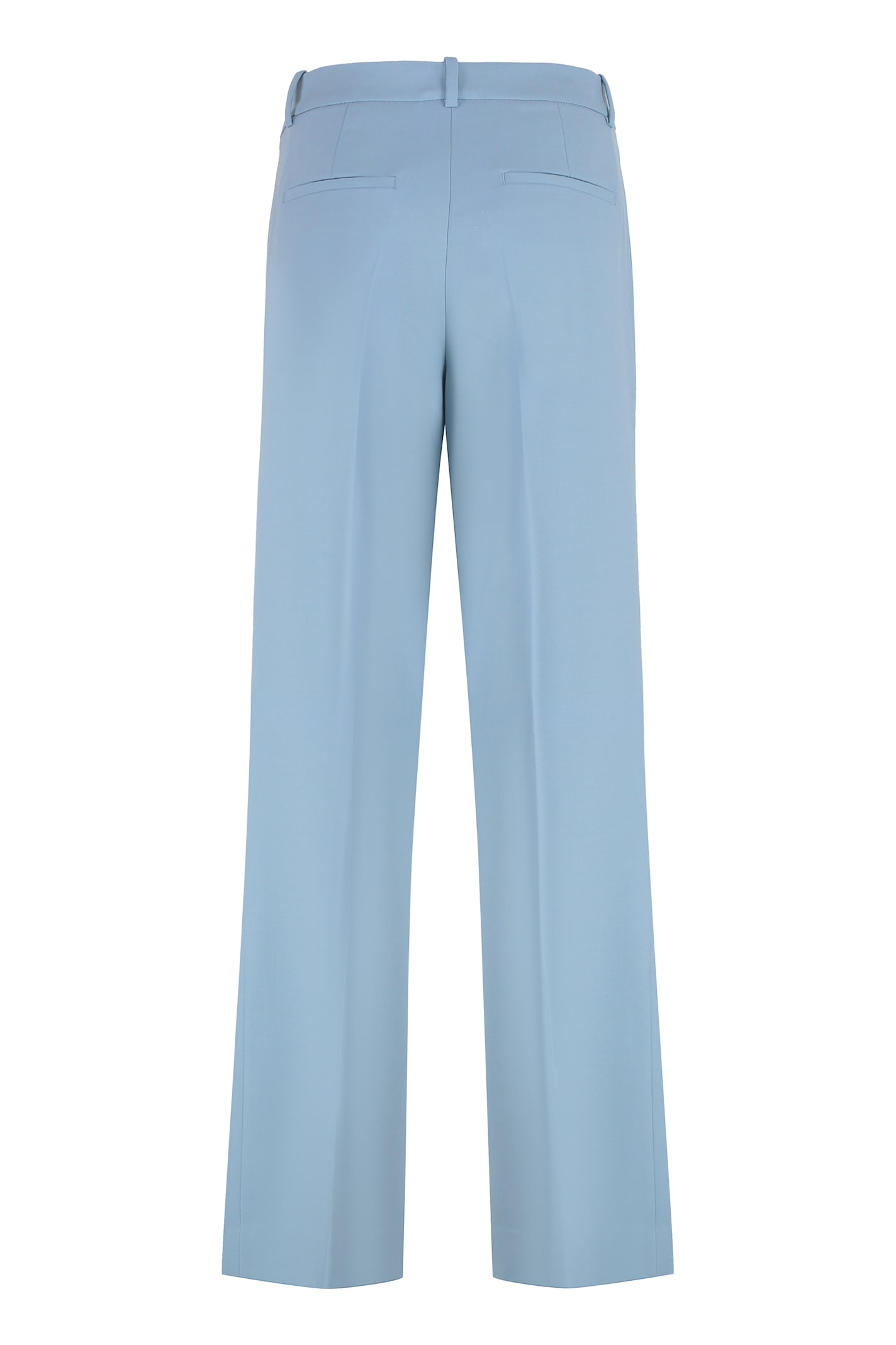 Calvin Klein Wool Blend Wide-leg Trousers In Light Blue