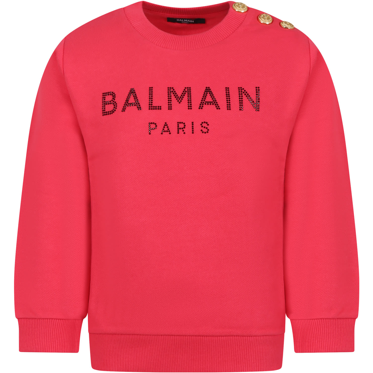 Balmain Kids' Fuchsia Sweatshirt For Girl With Logo