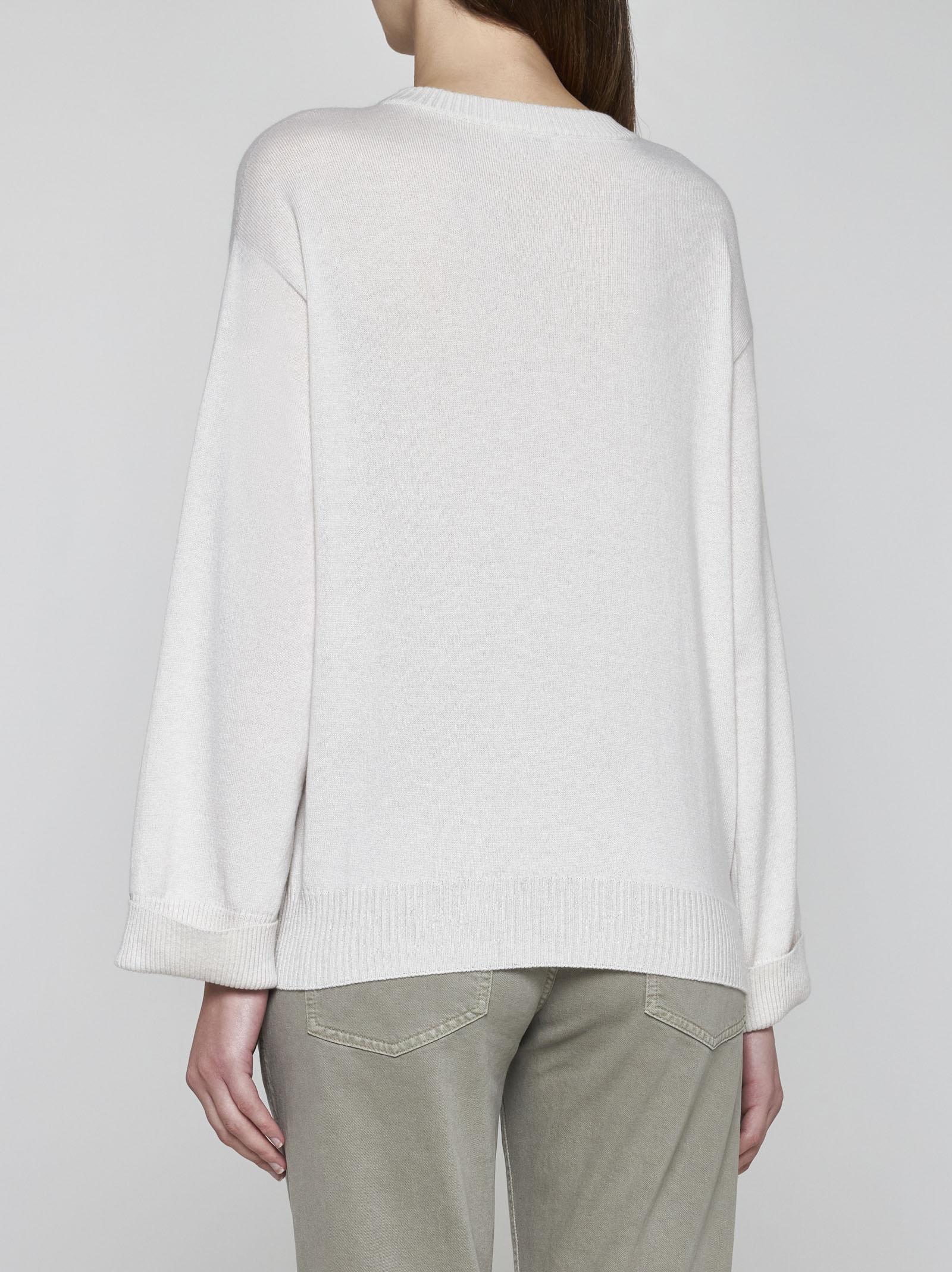 Shop Brunello Cucinelli Cashmere Sweater In White